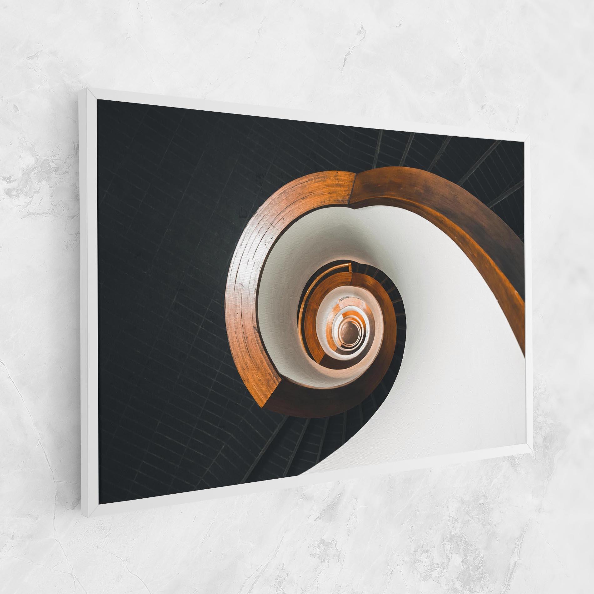 Tablou Canvas Black Spiral Stairs mockup 1
