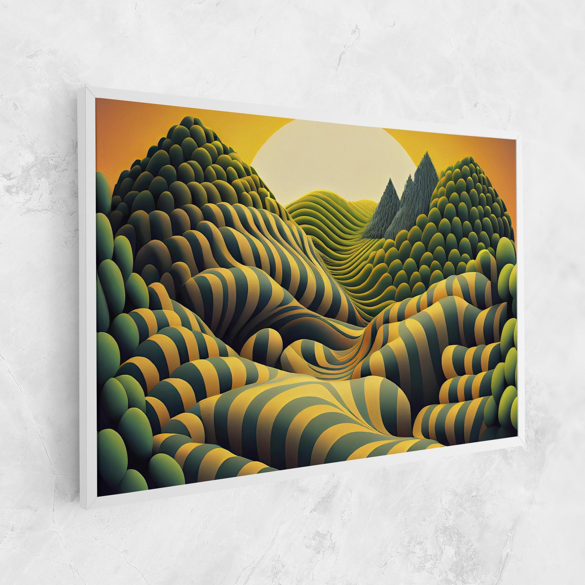 Tablou Canvas Green Yellow View mockup 1