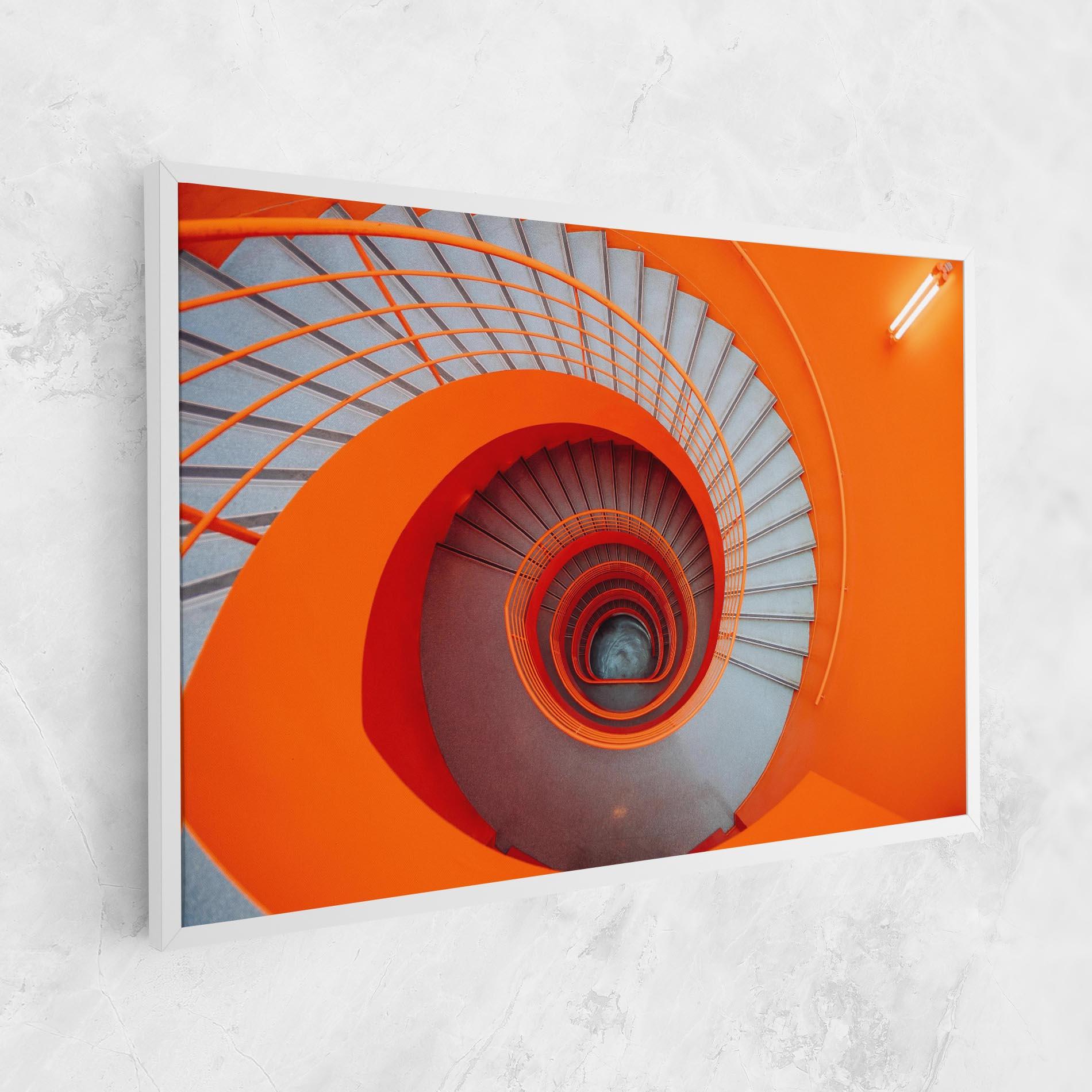 Tablou Canvas Grey Orange Stairs mockup 1