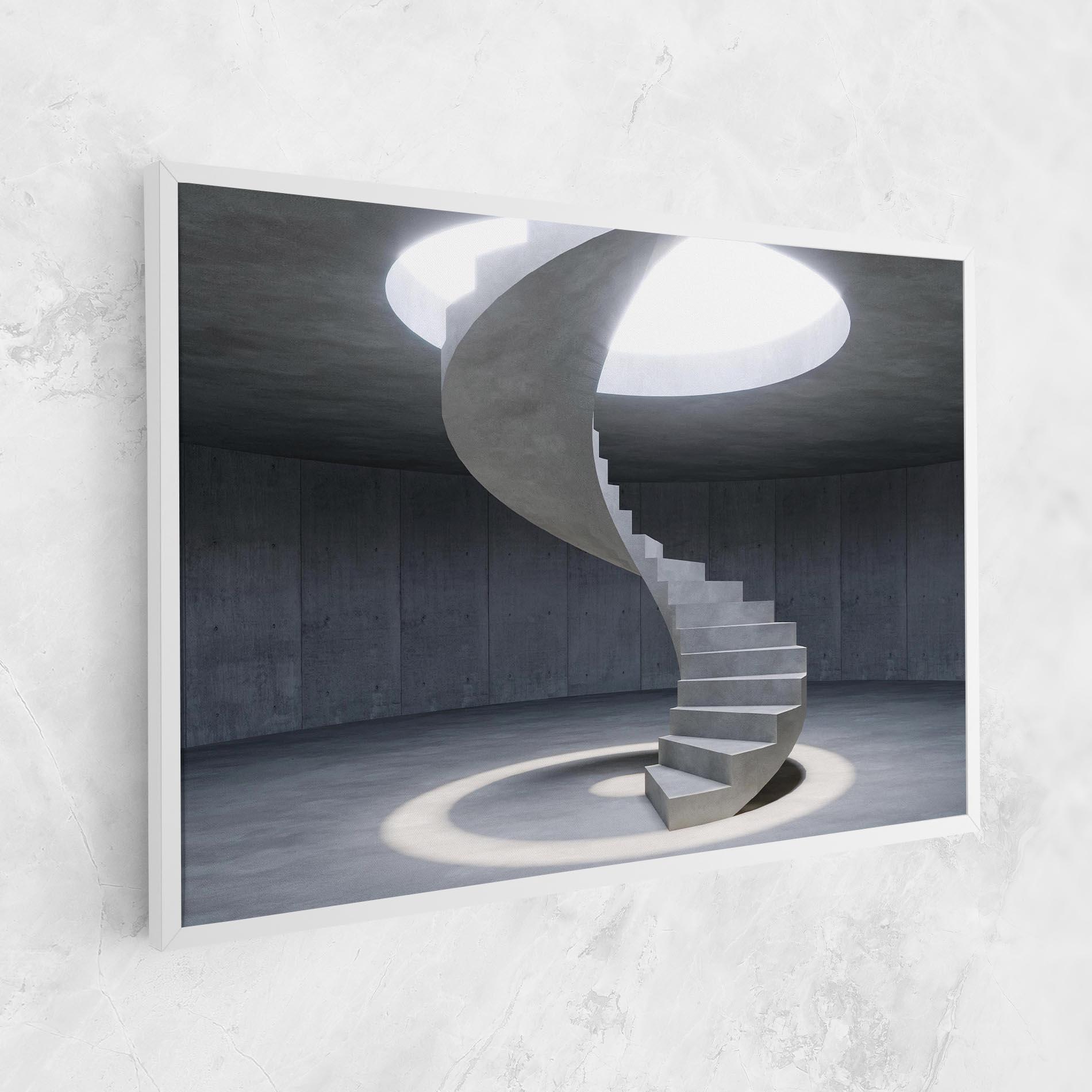 Tablou Canvas Spiral White Staircase mockup 1