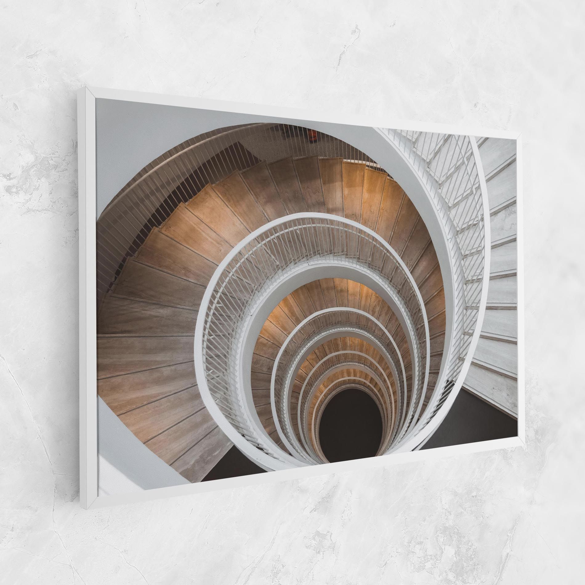 White Spiral Stairs mockup 1
