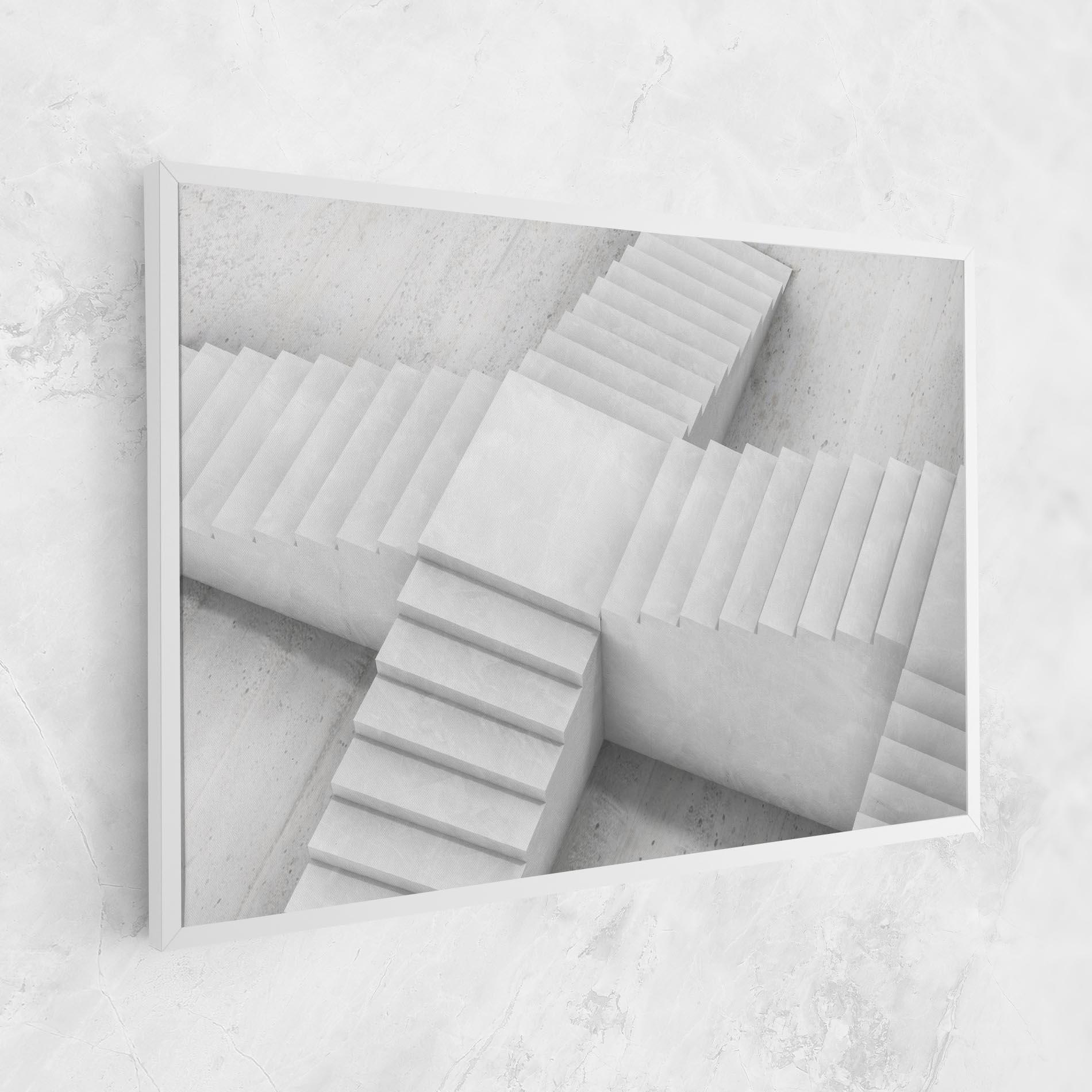 Tablou Canvas White X Stairway mockup 1