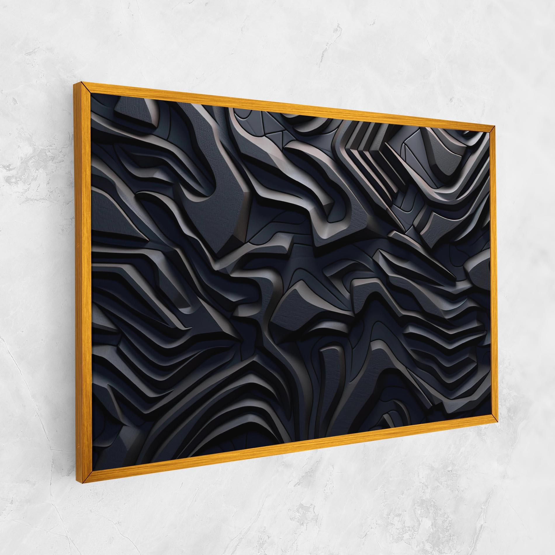 Tablou Canvas Black 3d Lines mockup 1