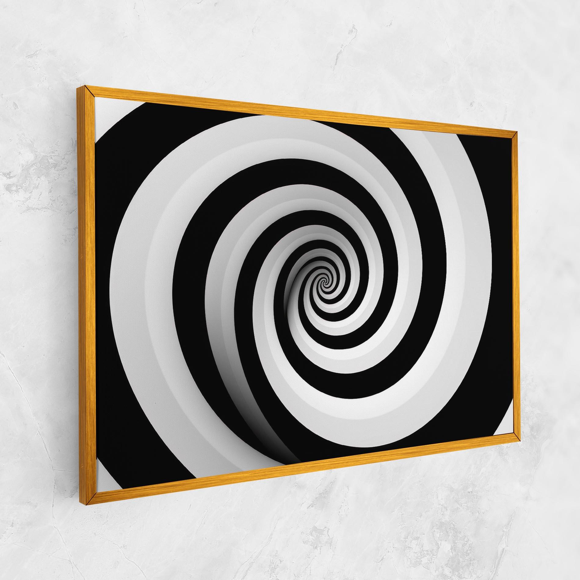 Tablou Canvas Black White Spiral mockup 1