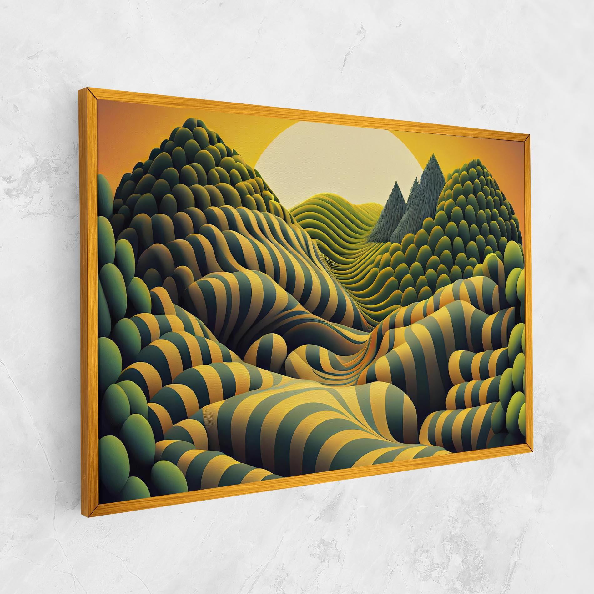 Tablou Canvas Green Yellow View mockup 1