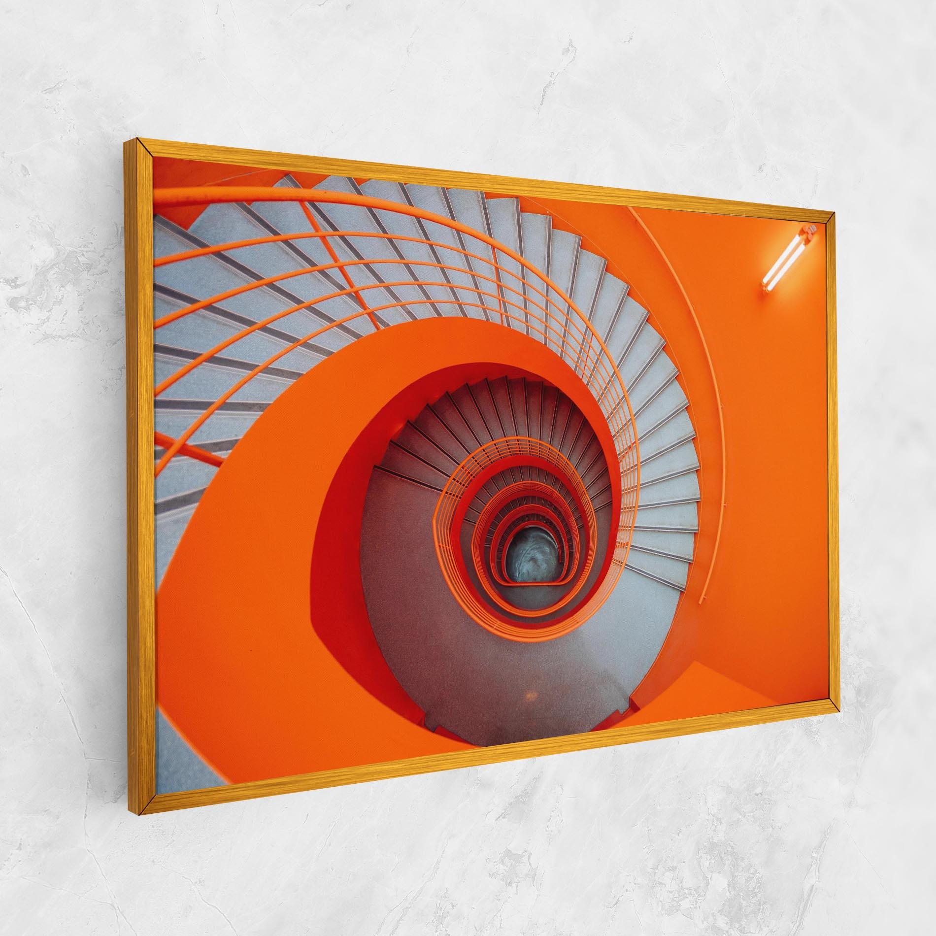 Tablou Canvas Grey Orange Stairs mockup 1