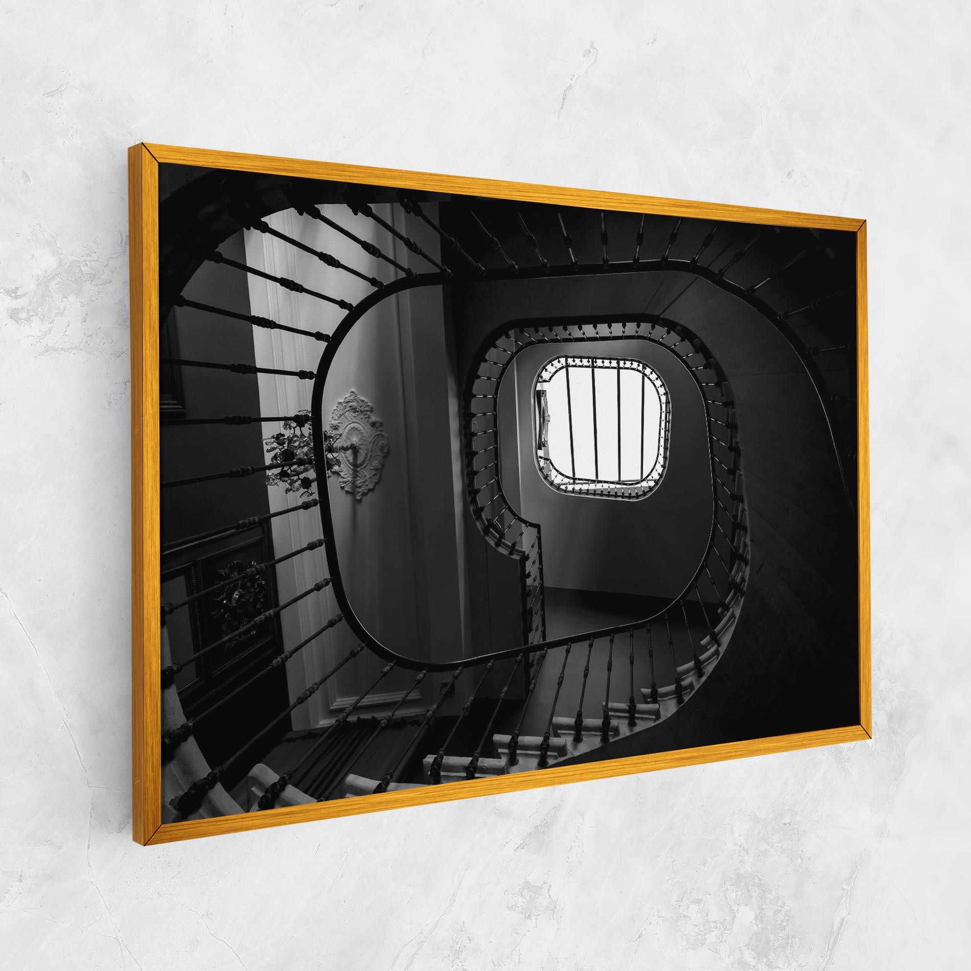 Tablou Canvas Greyscale Staircase mockup 1