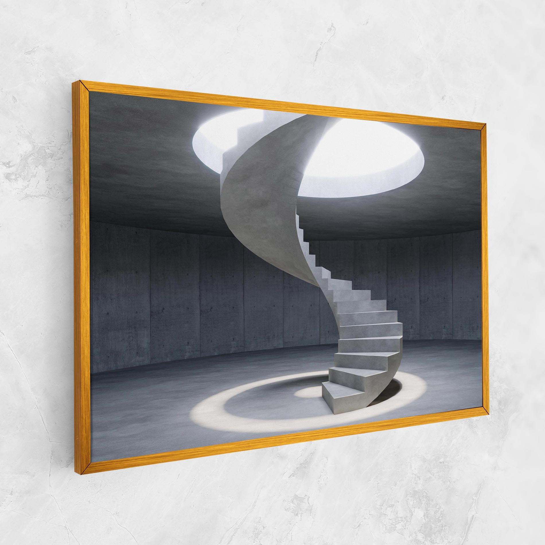 Tablou Canvas Spiral White Staircase mockup 1