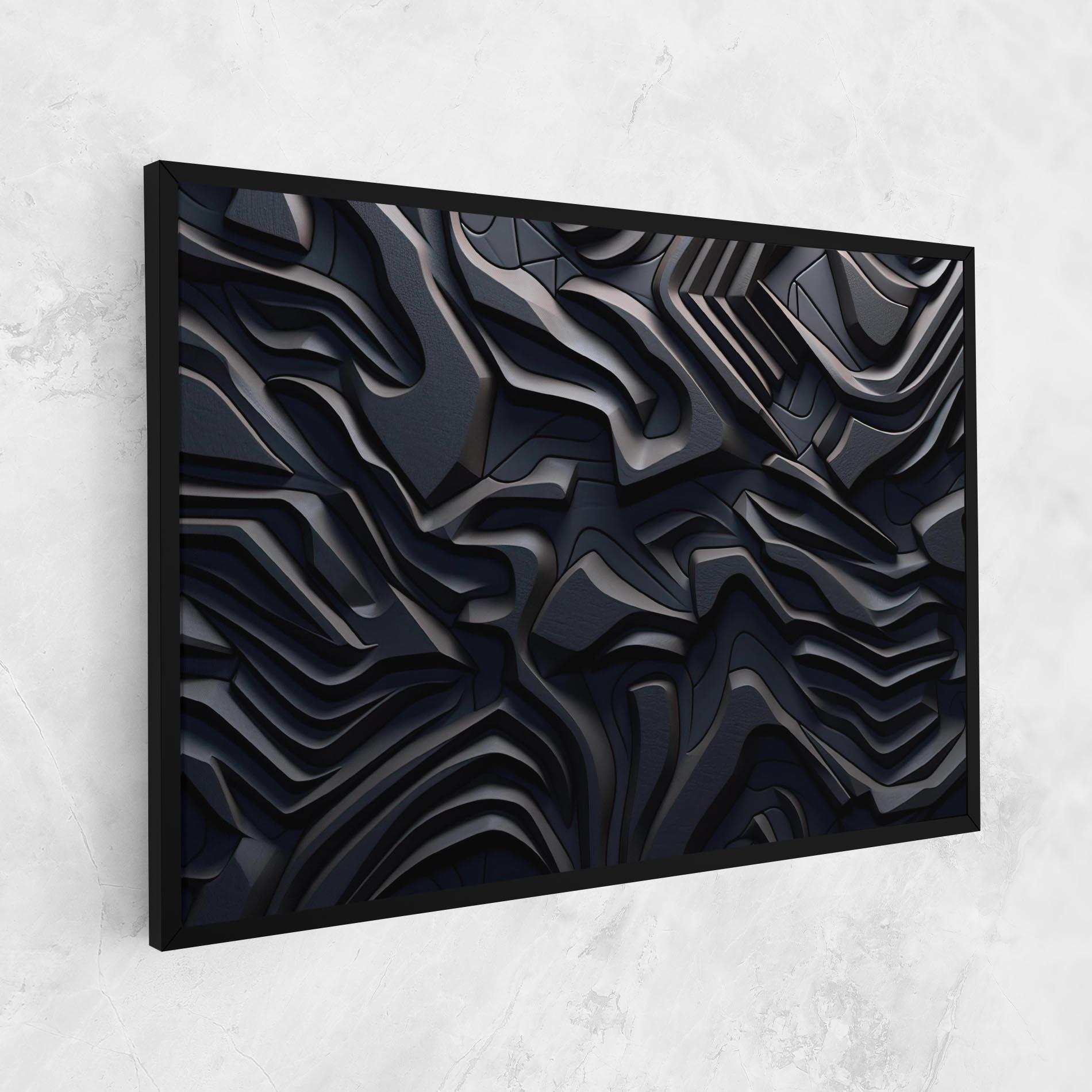 Tablou Canvas Black 3d Lines mockup 1