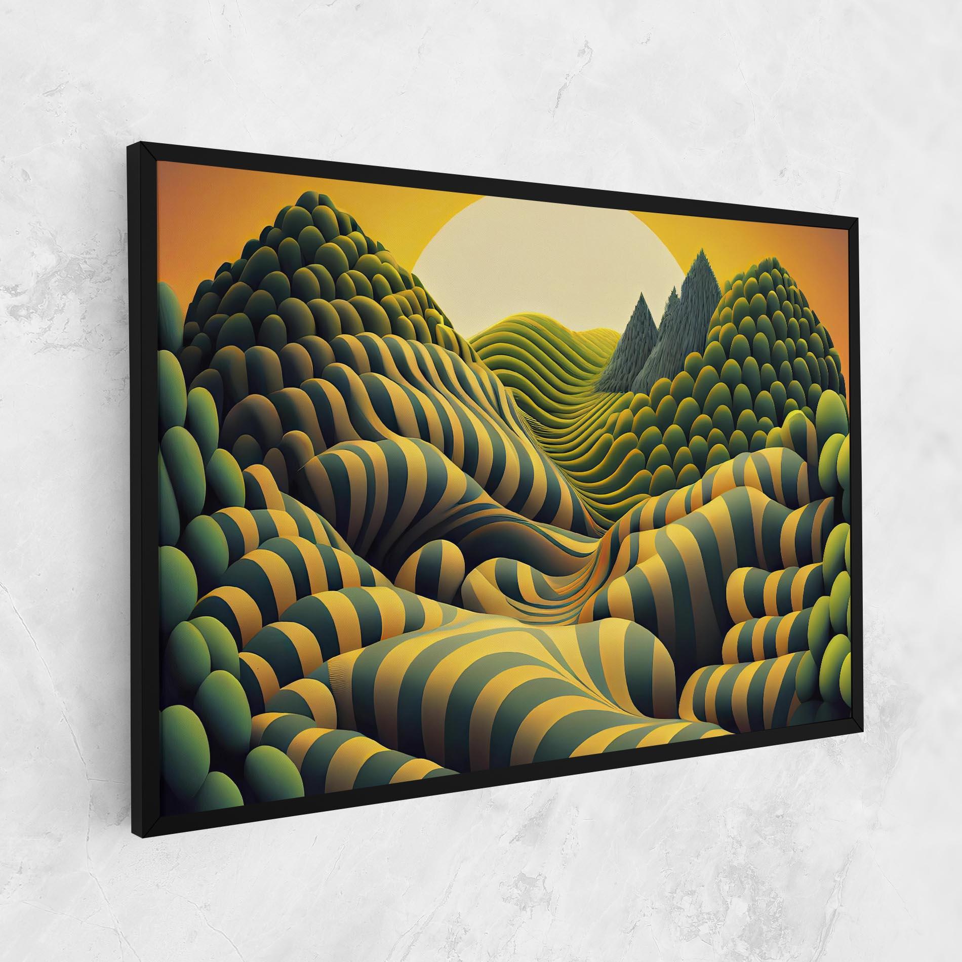 Tablou Canvas Green Yellow View mockup 1