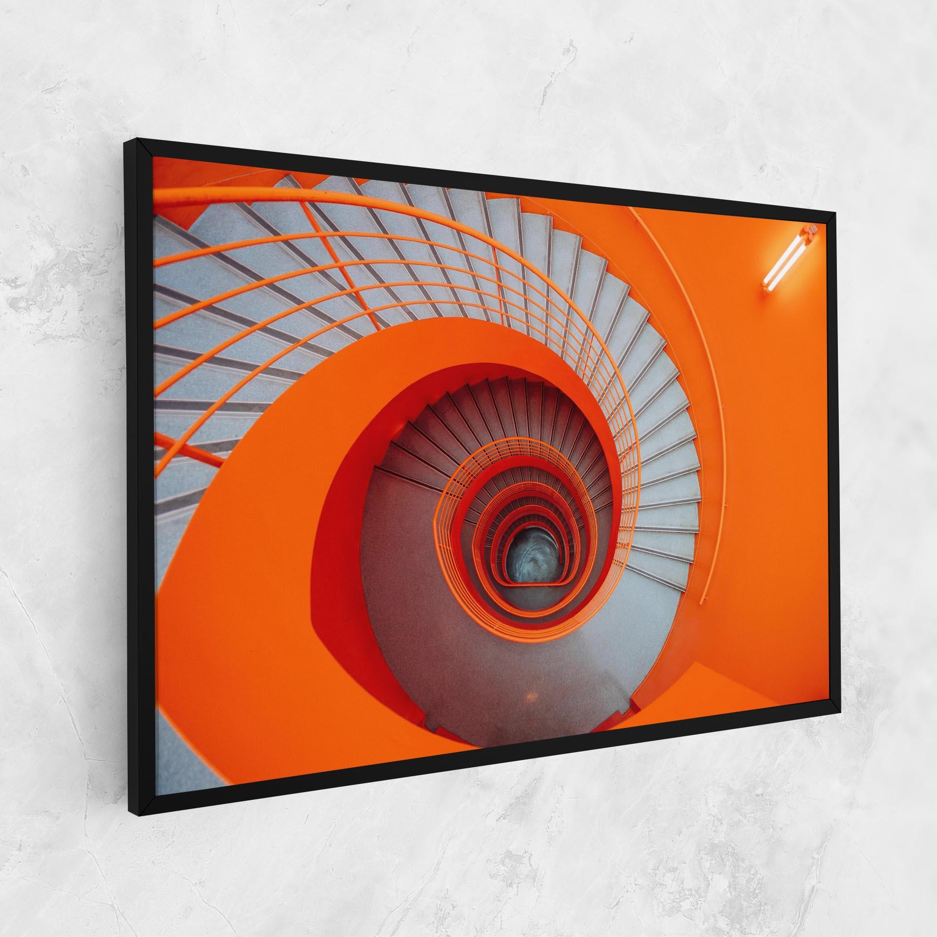 Tablou Canvas Grey Orange Stairs mockup 1