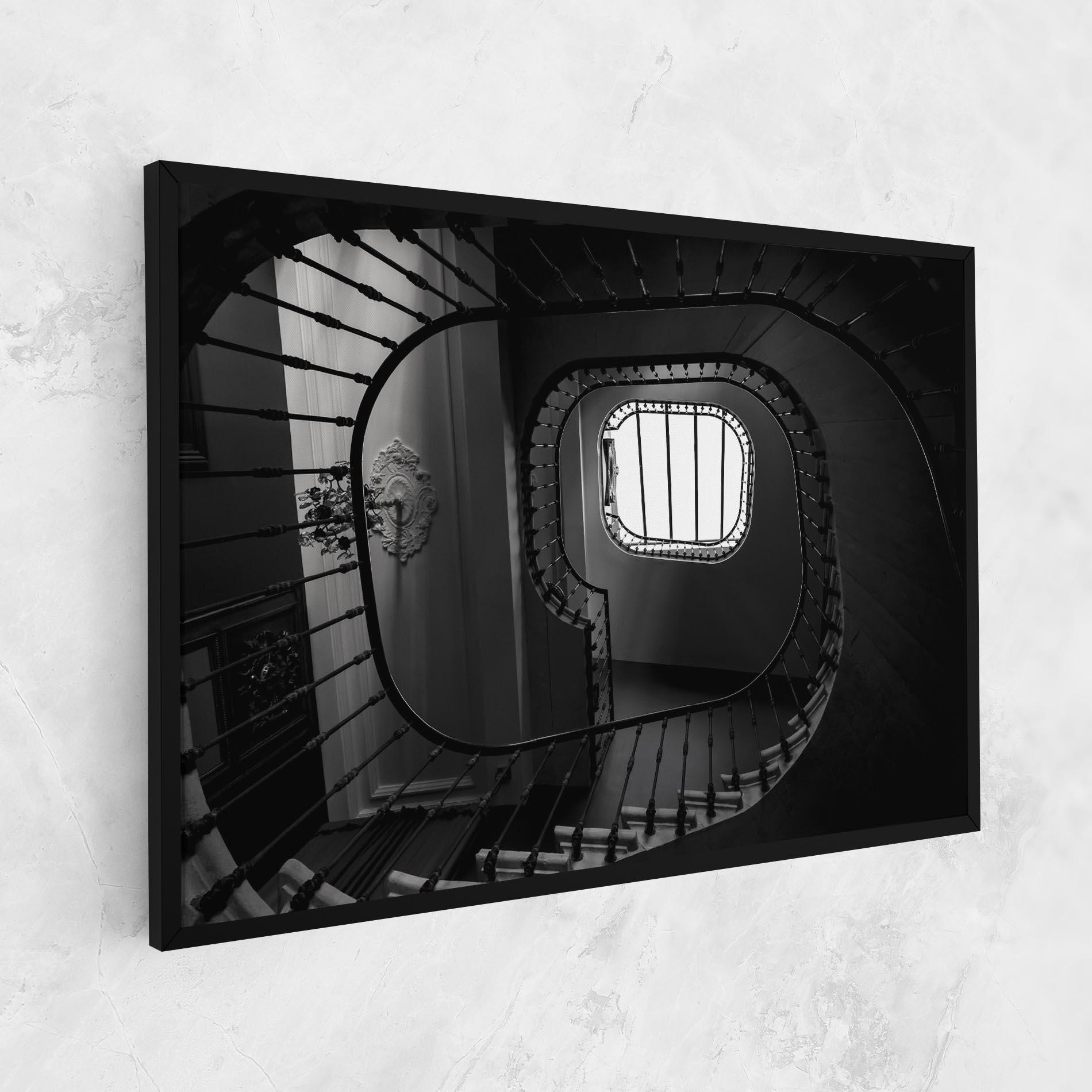 Tablou Canvas Greyscale Staircase mockup 1