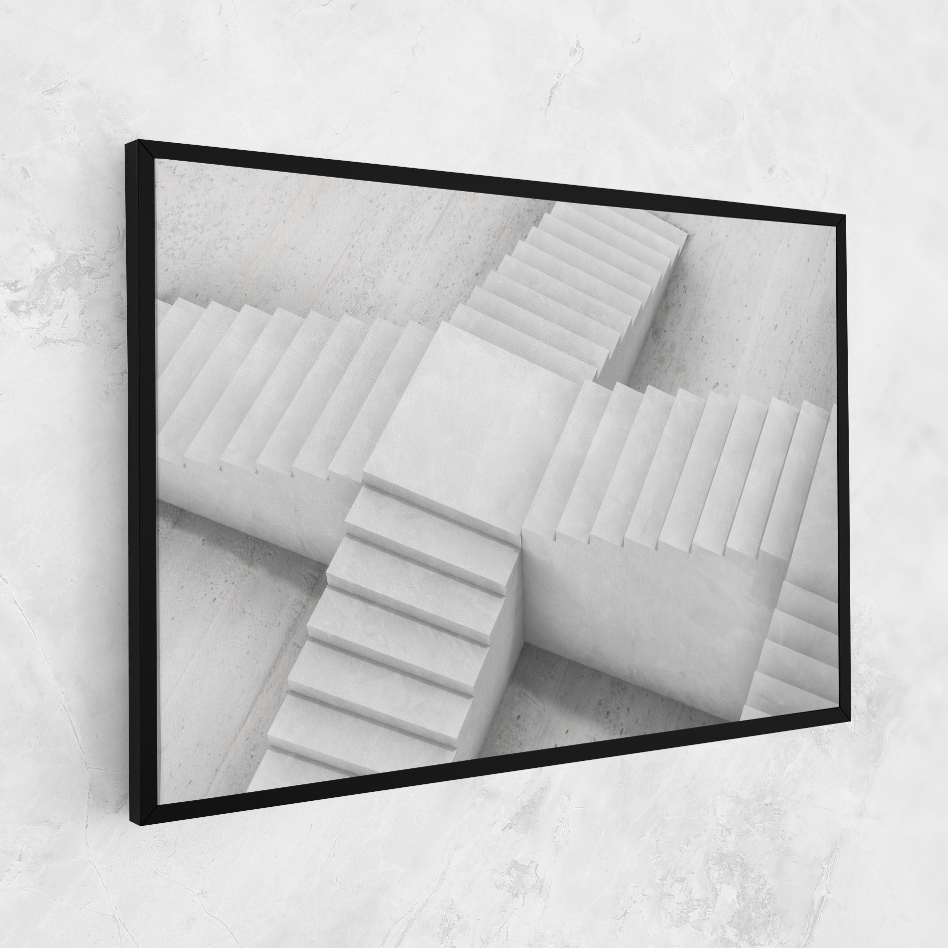 Tablou Canvas White X Stairway mockup 1