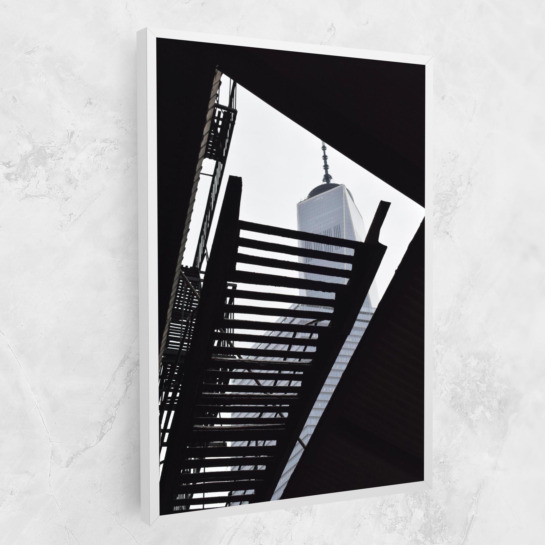 Tablou Canvas Black Stairs Floating mockup 1