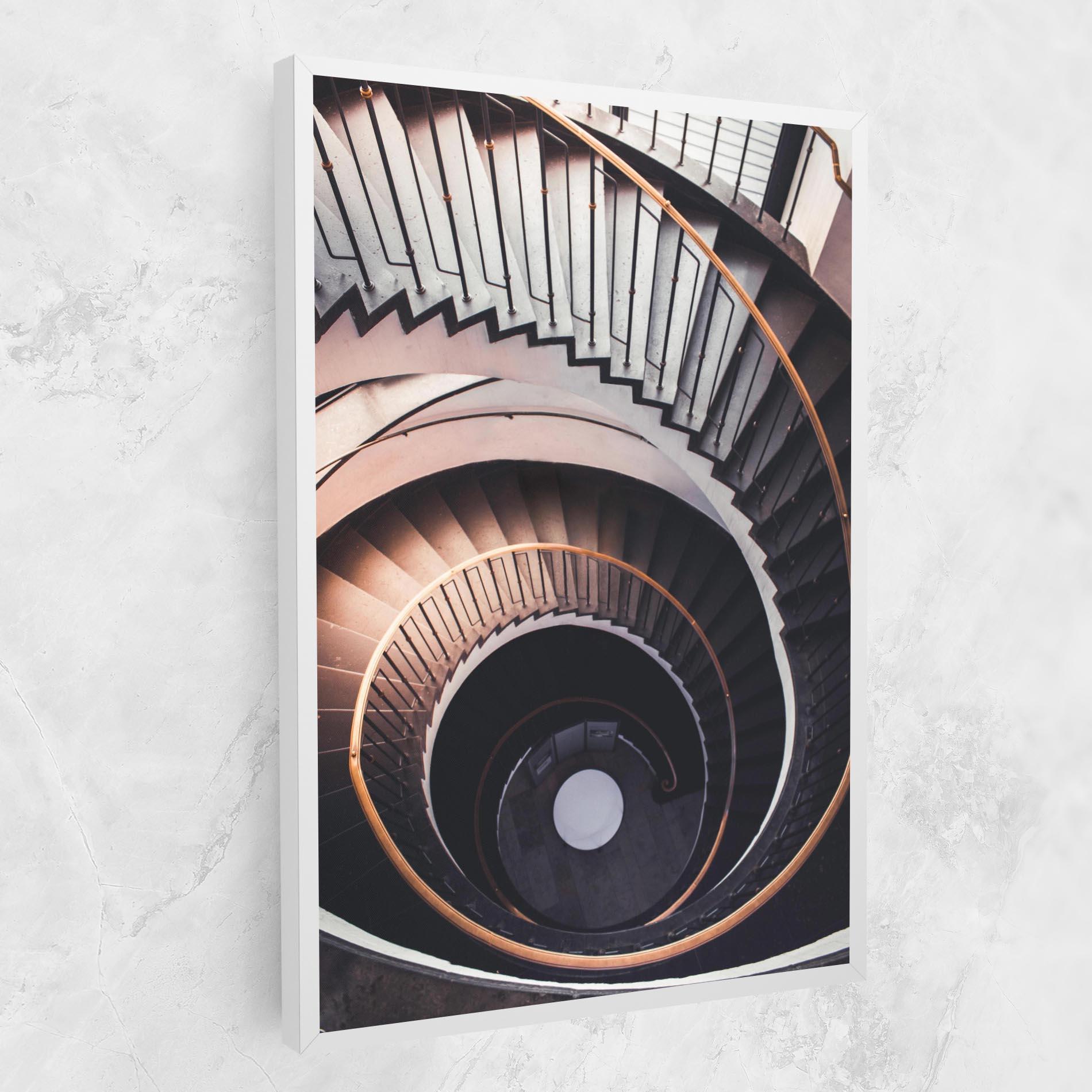 Tablou Canvas Grey Stairs Spiral mockup 1