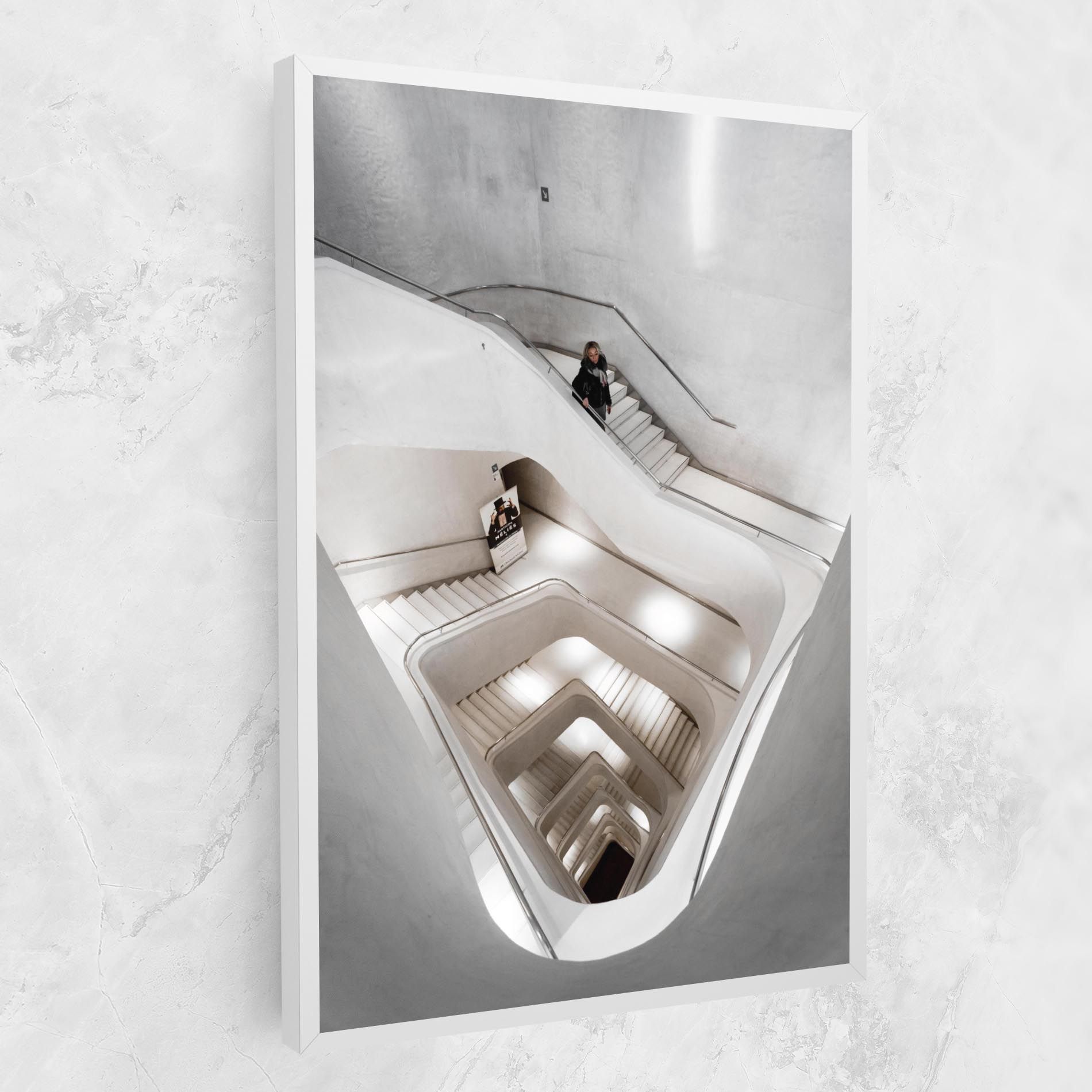 White Stairs Spiral mockup 1