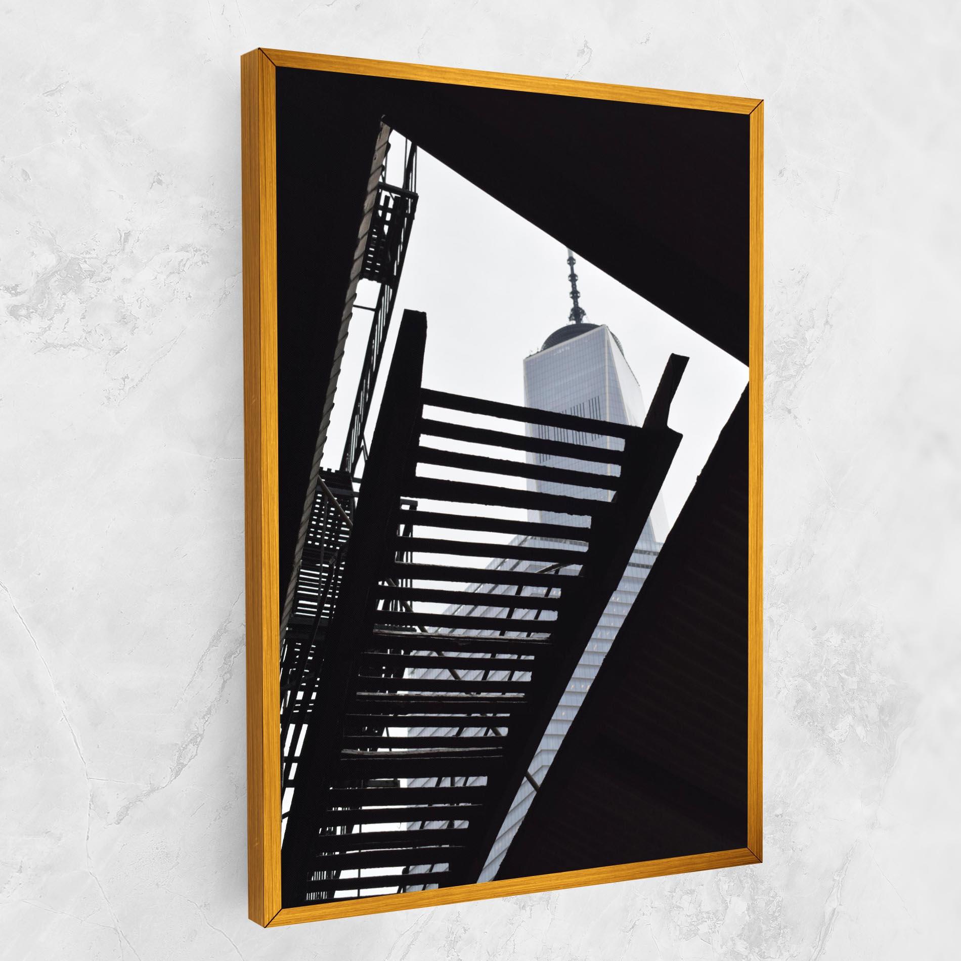 Tablou Canvas Black Stairs Floating mockup 1