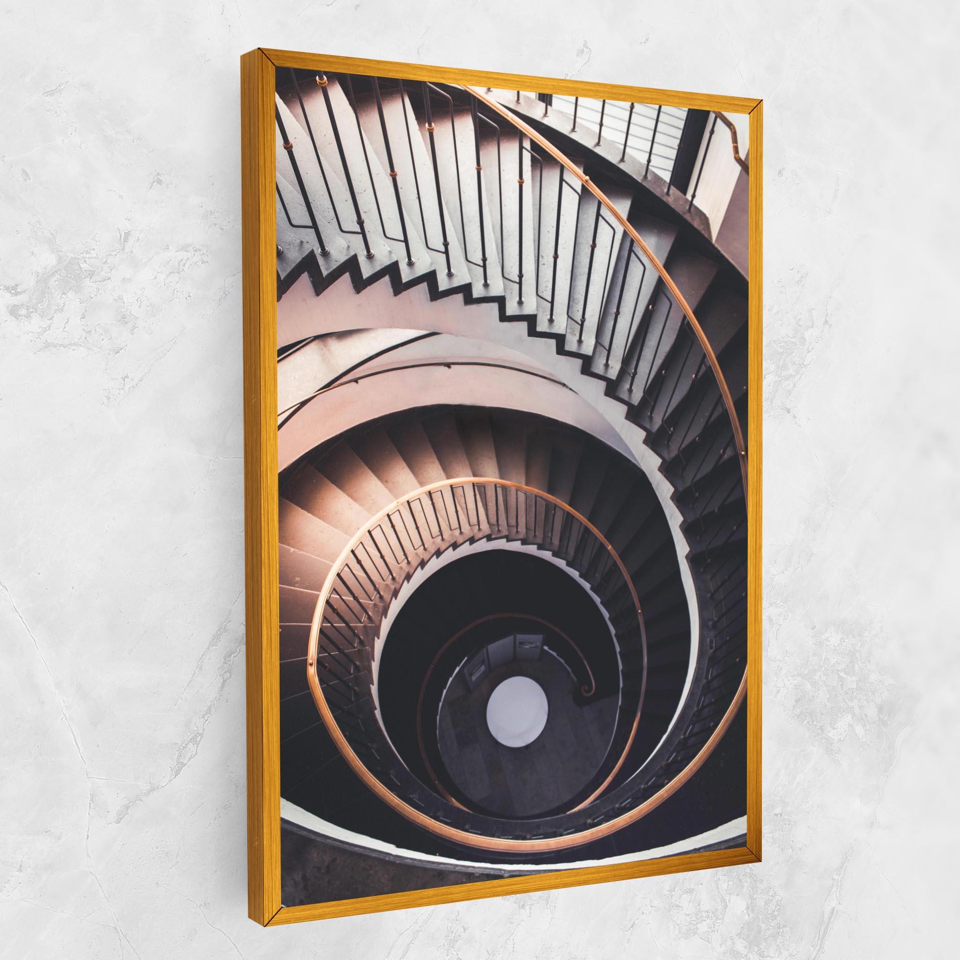 Tablou Canvas Grey Stairs Spiral mockup 1
