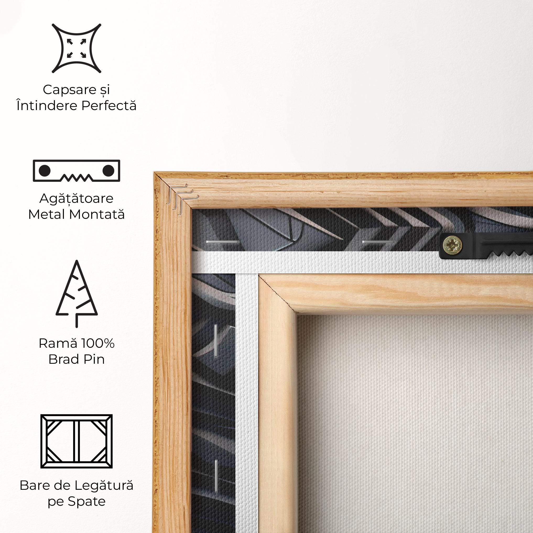 Tablou Canvas Black 3d Lines mockup 5