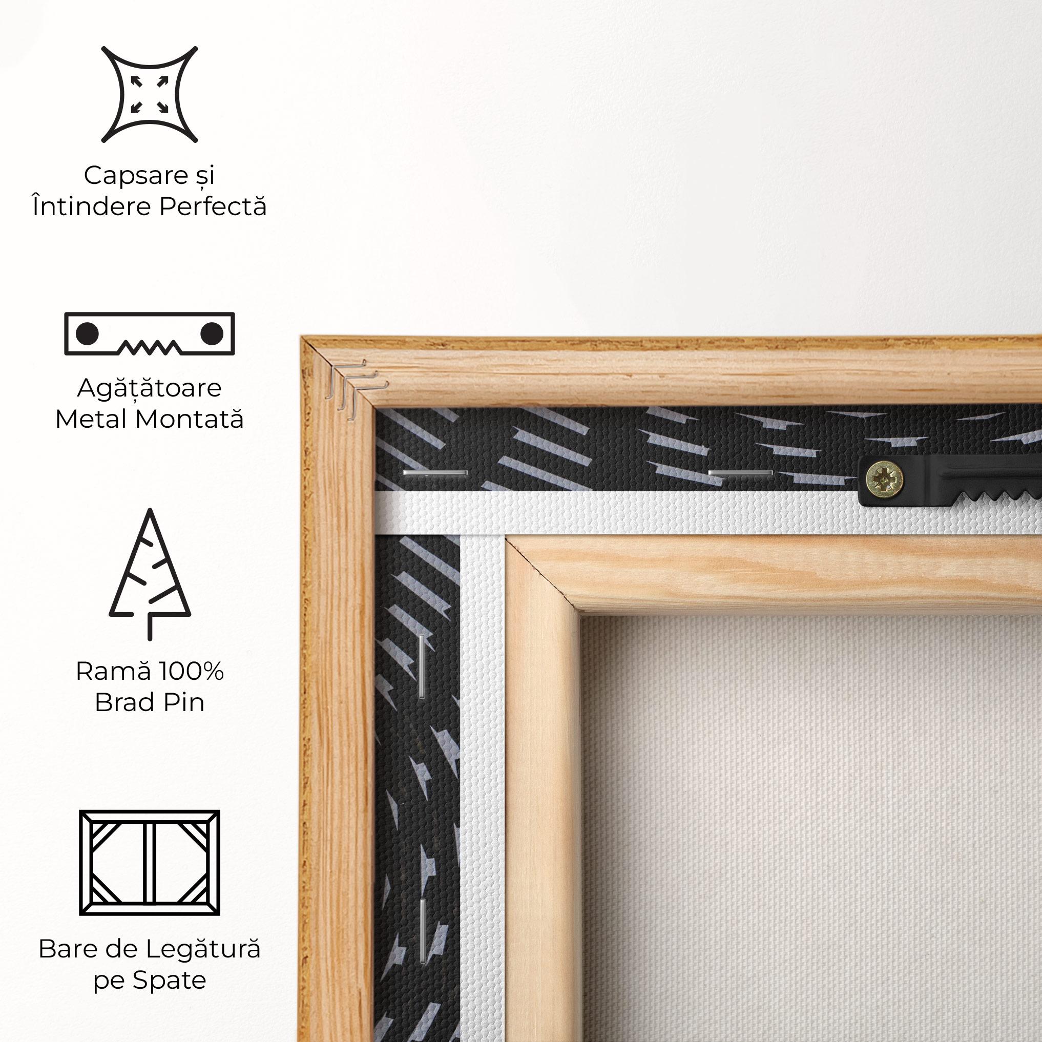 Tablou Canvas Grey Circle Lines mockup 5