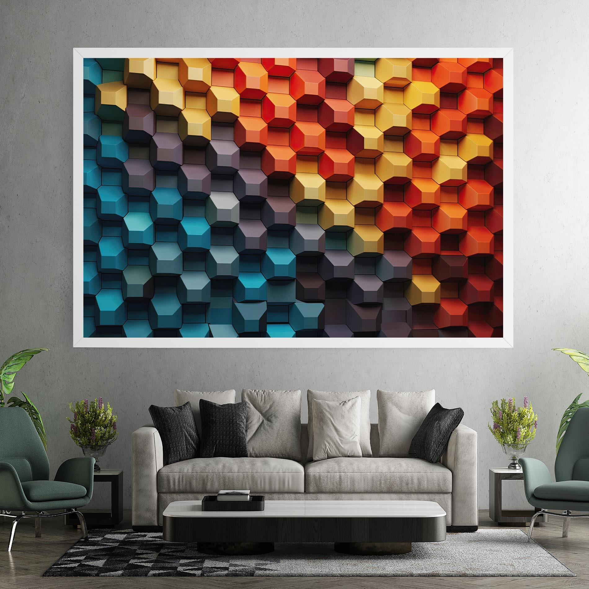 Tablou Canvas 3d Sqare Mix mockup 7