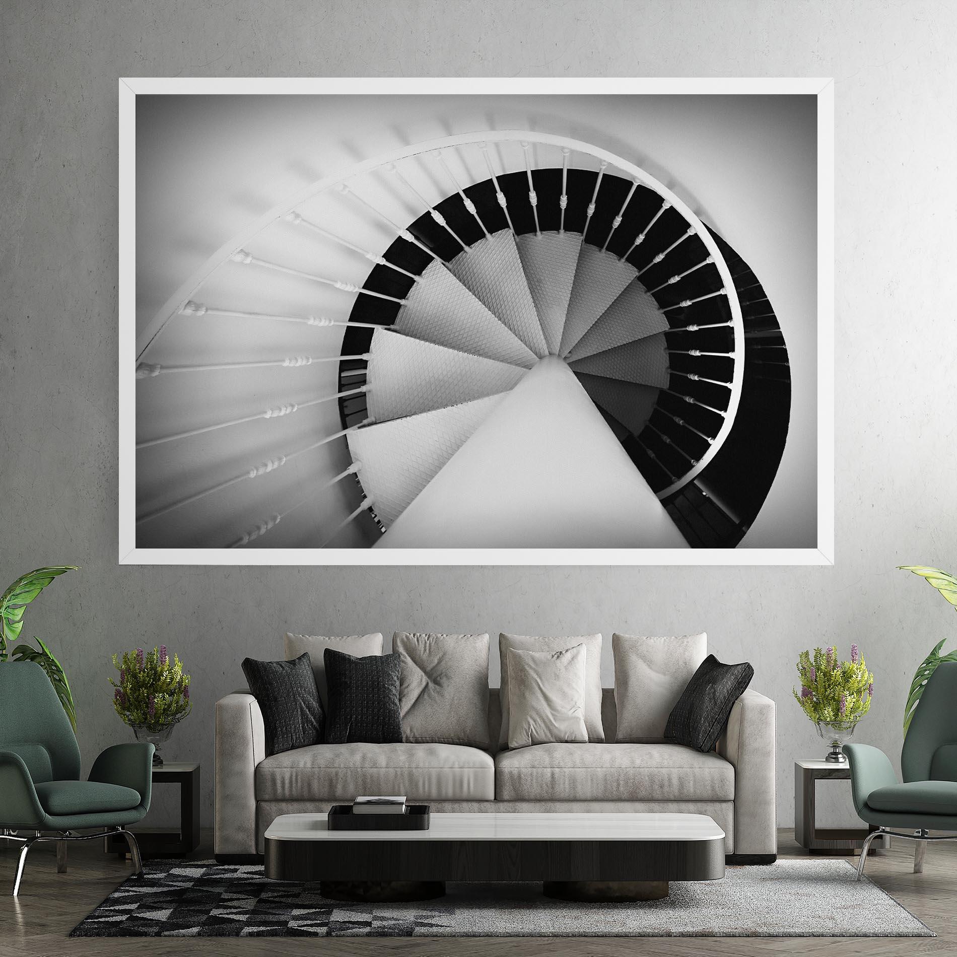 Tablou Canvas Black Circle Stairs mockup 7