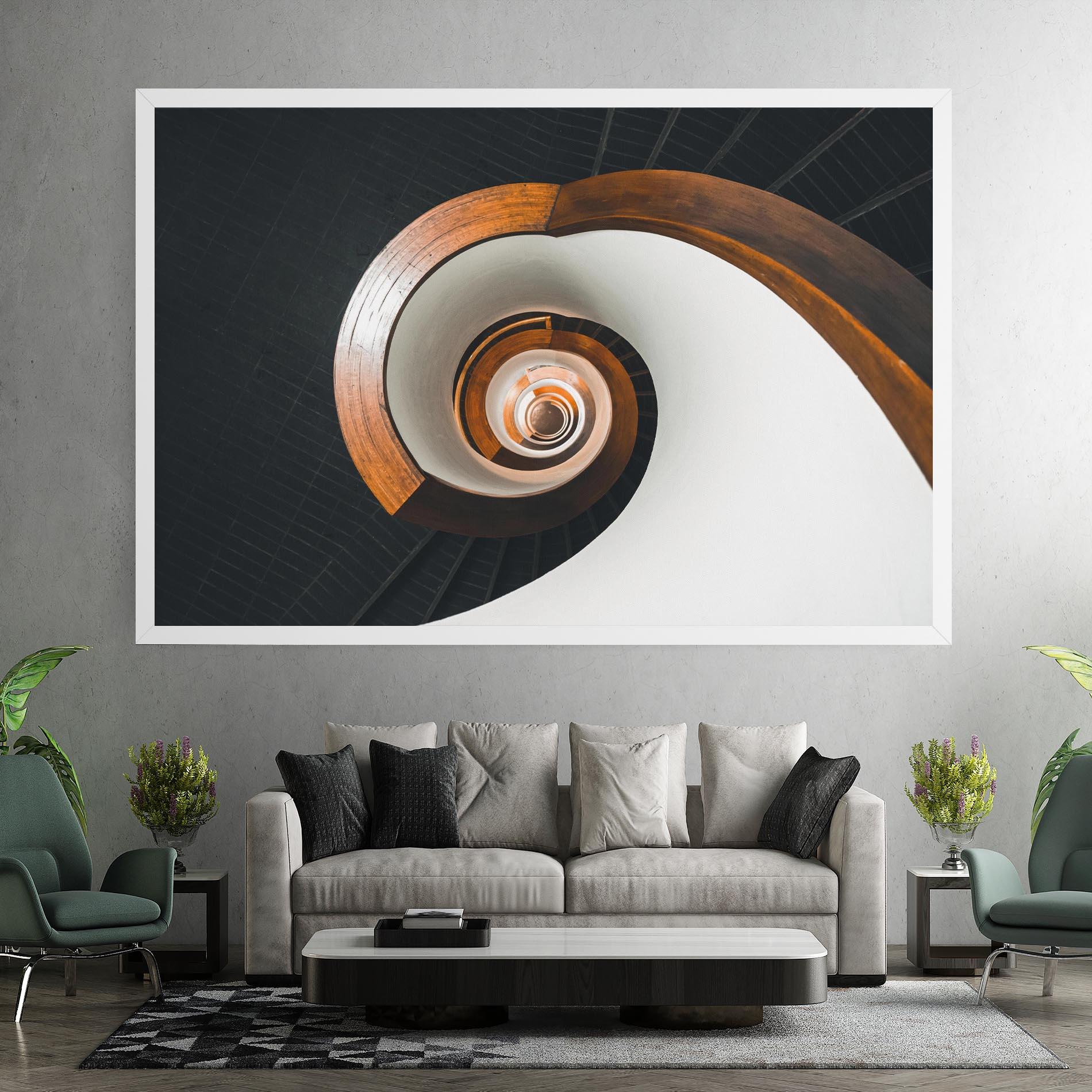 Tablou Canvas Black Spiral Stairs mockup 7