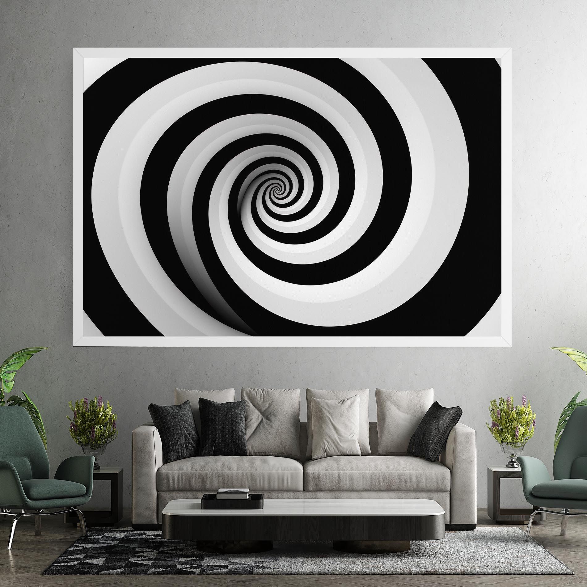 Black White Spiral mockup 7