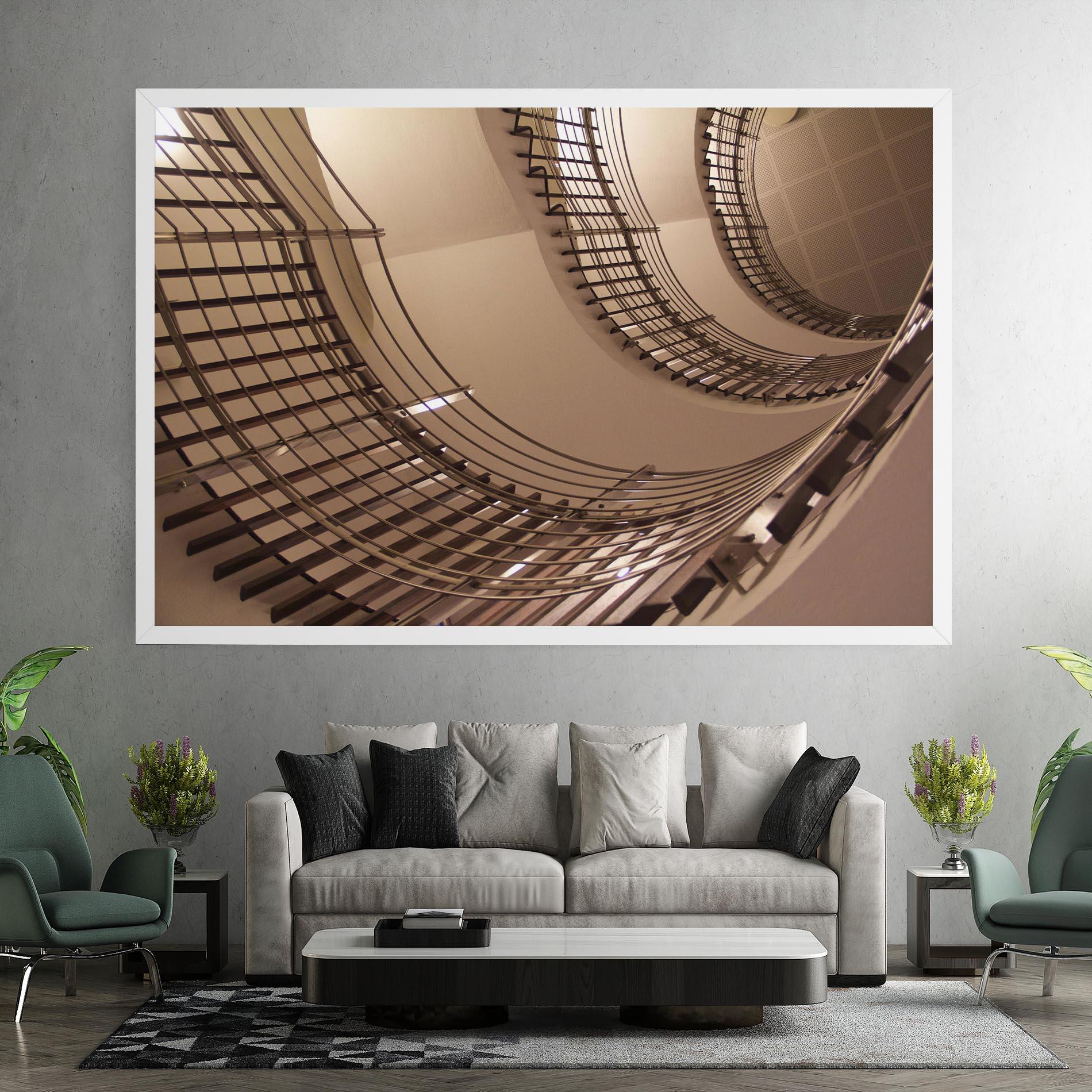 Tablou Canvas Cream Stairs mockup 7