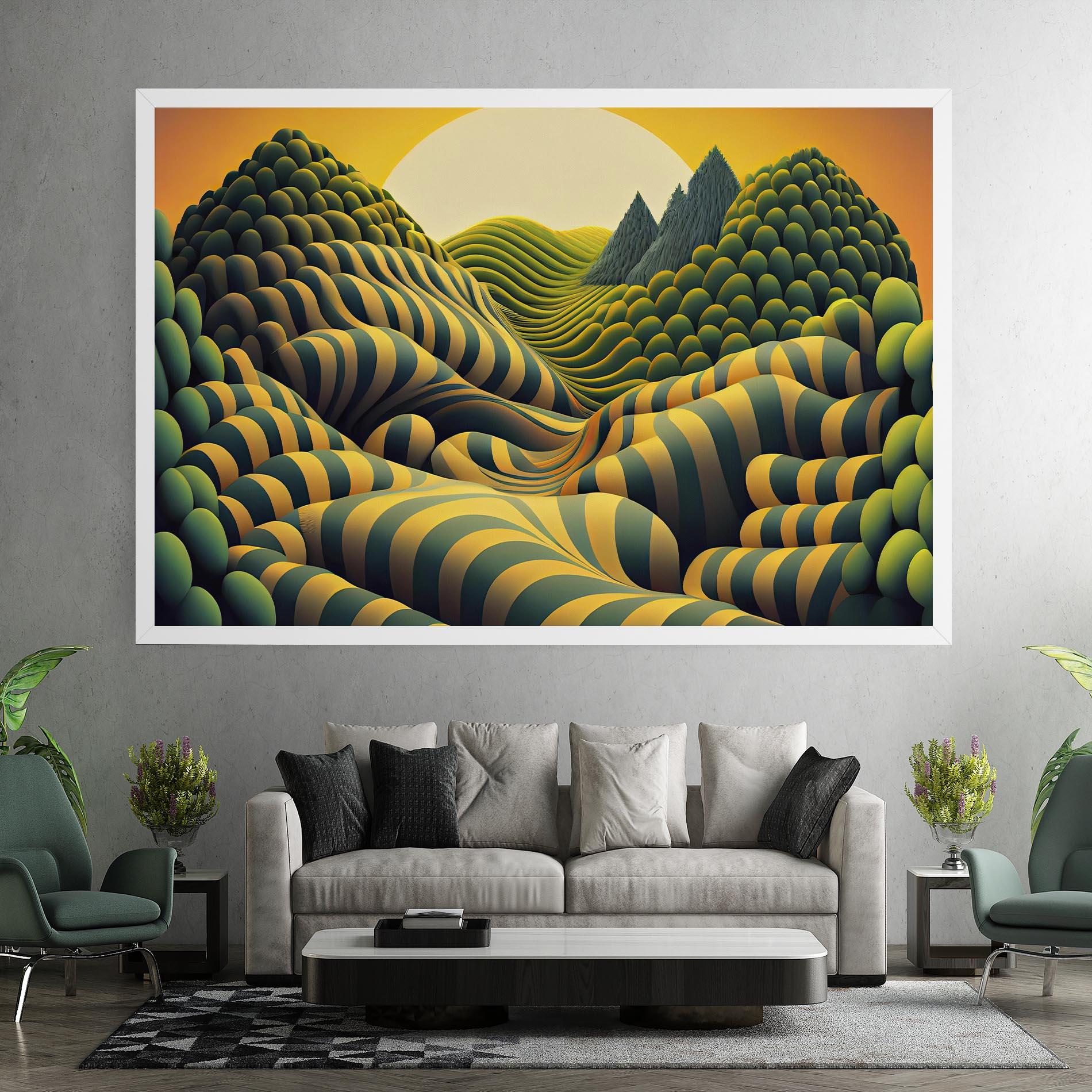 Tablou Canvas Green Yellow View mockup 7