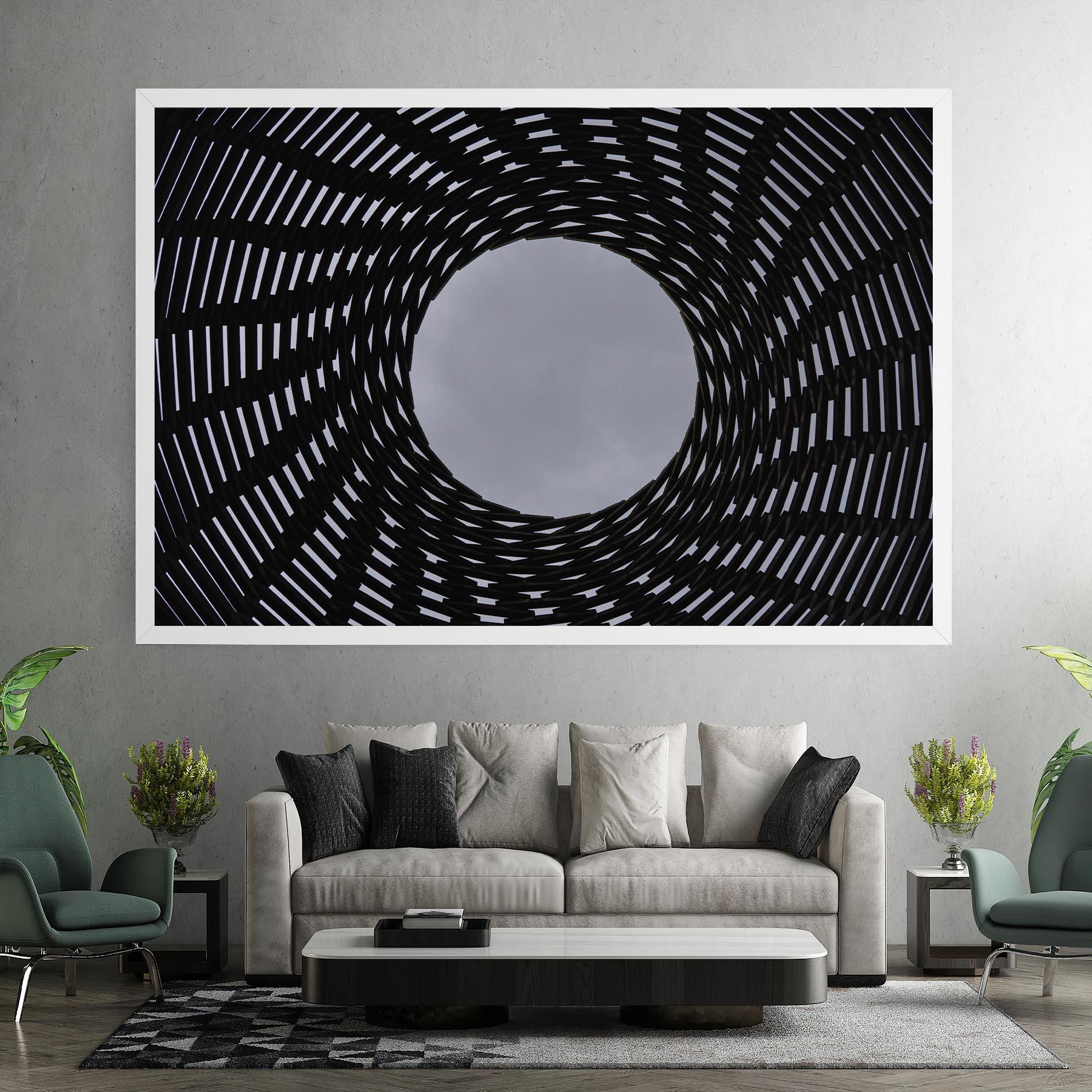 Tablou Canvas Grey Circle Lines mockup 7