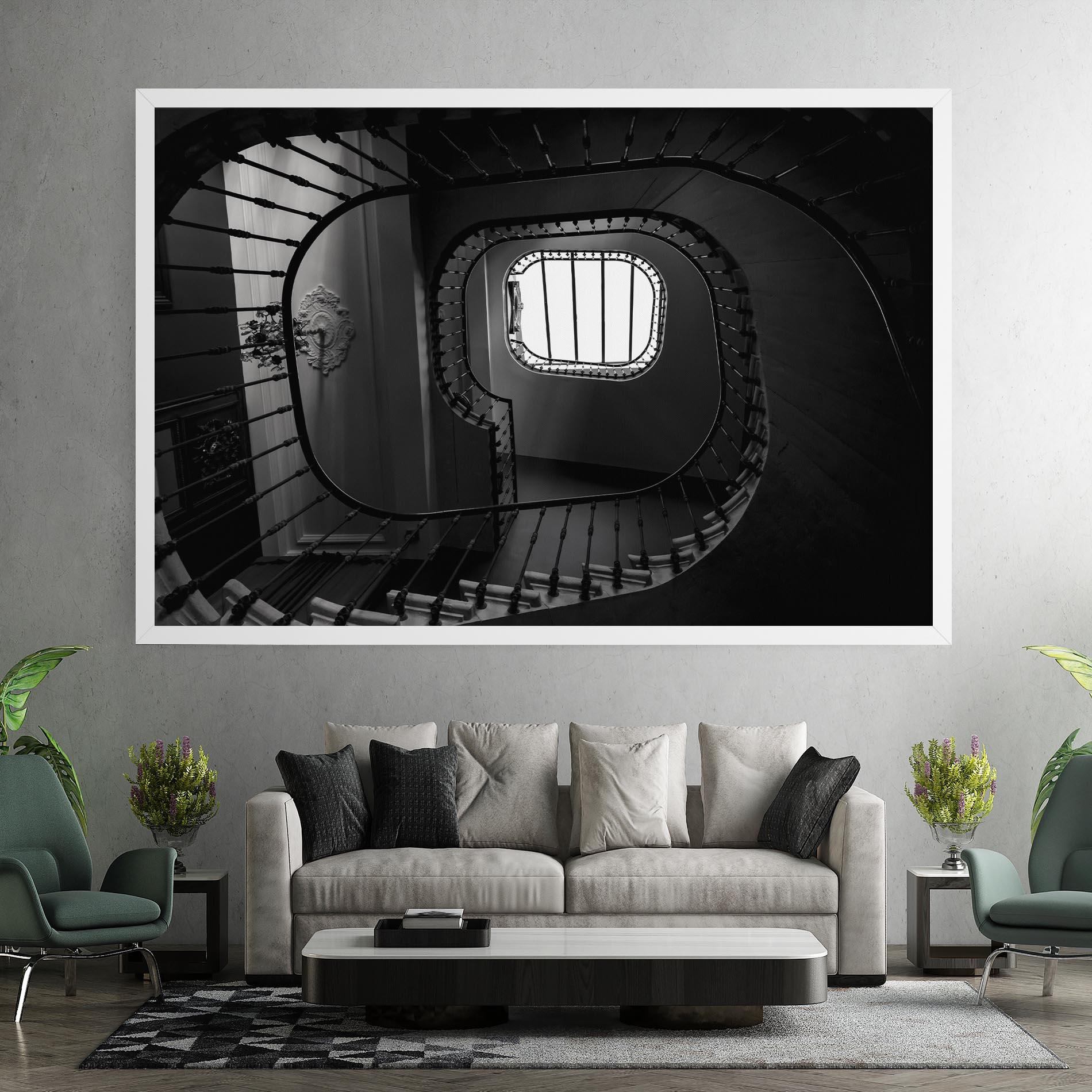 Tablou Canvas Greyscale Staircase mockup 7