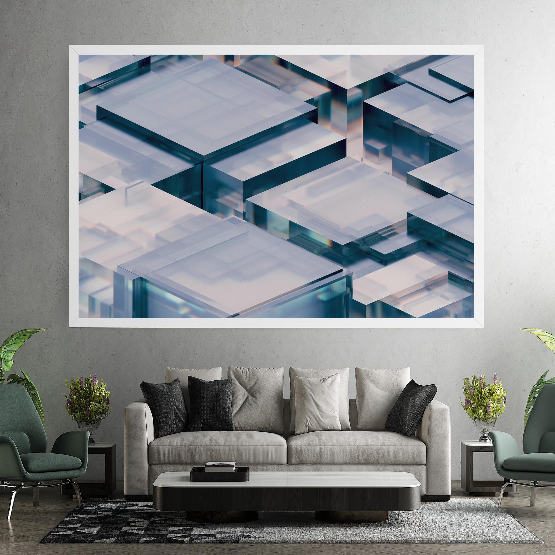 Tablou Canvas Square Glass mockup 7