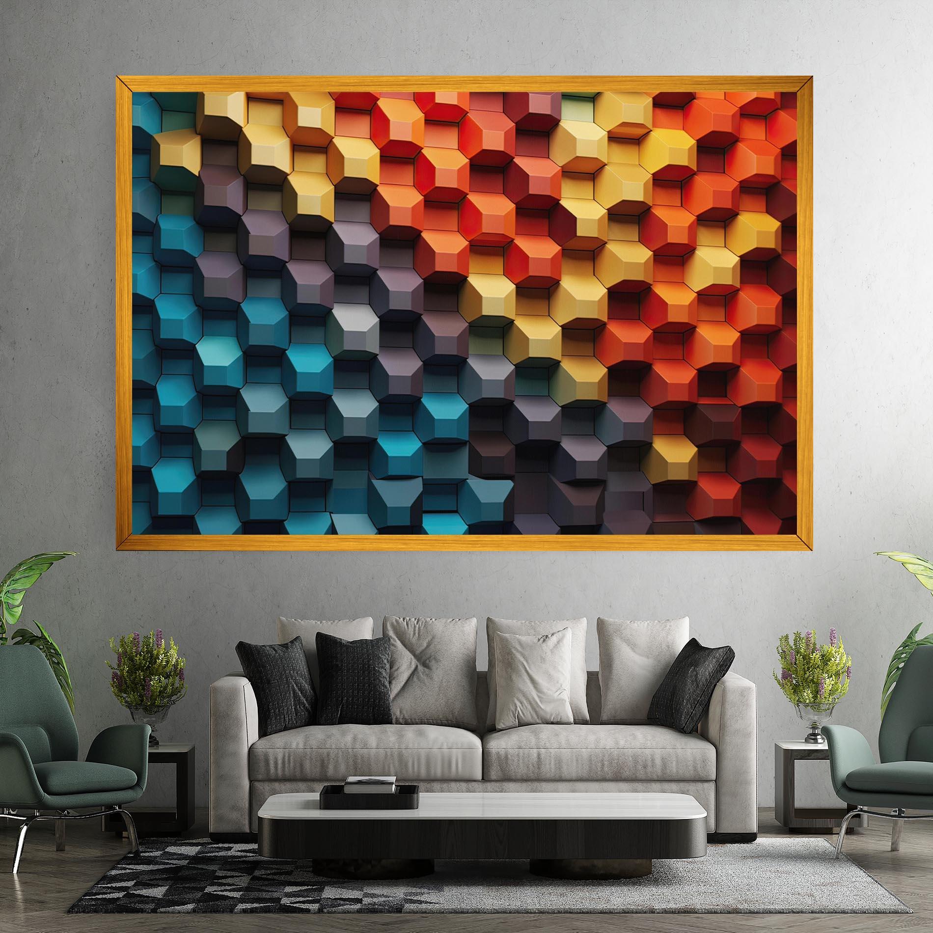 Tablou Canvas 3d Sqare Mix mockup 7