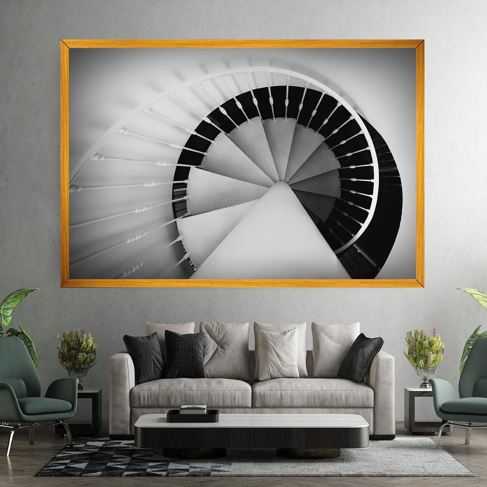 Tablou Canvas Black Circle Stairs mockup 7