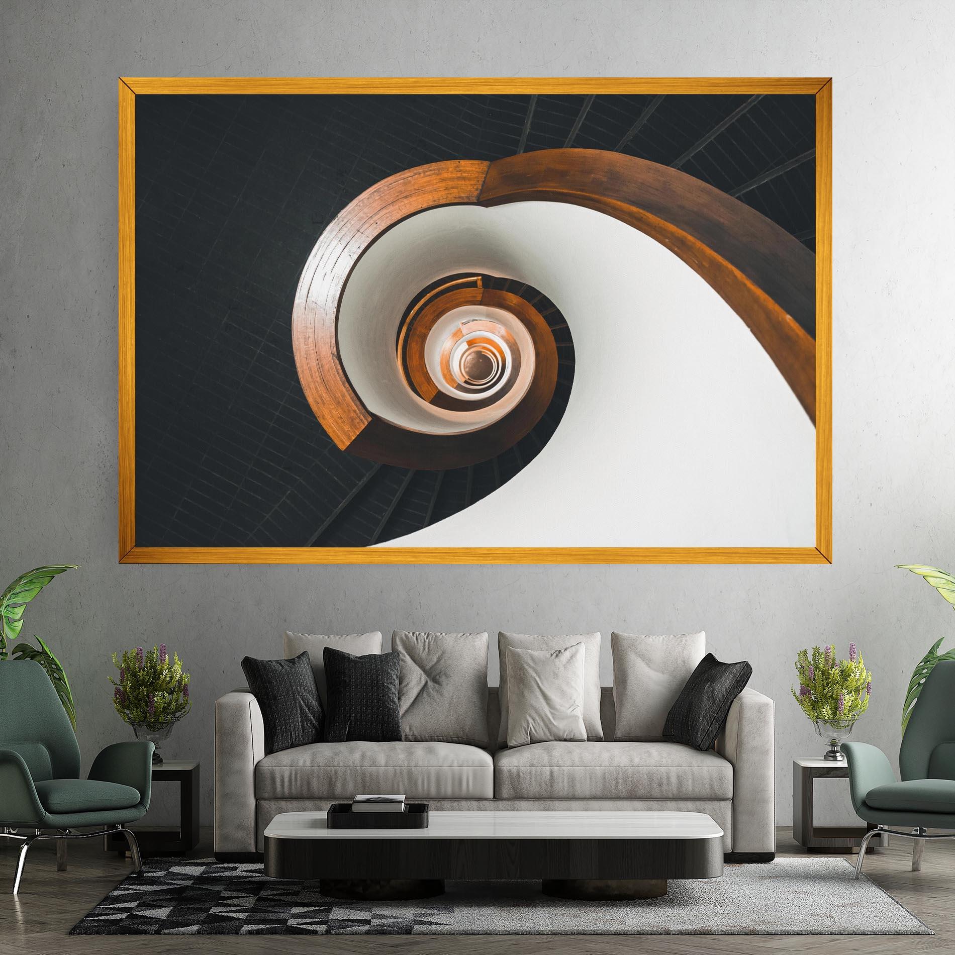 Tablou Canvas Black Spiral Stairs mockup 7