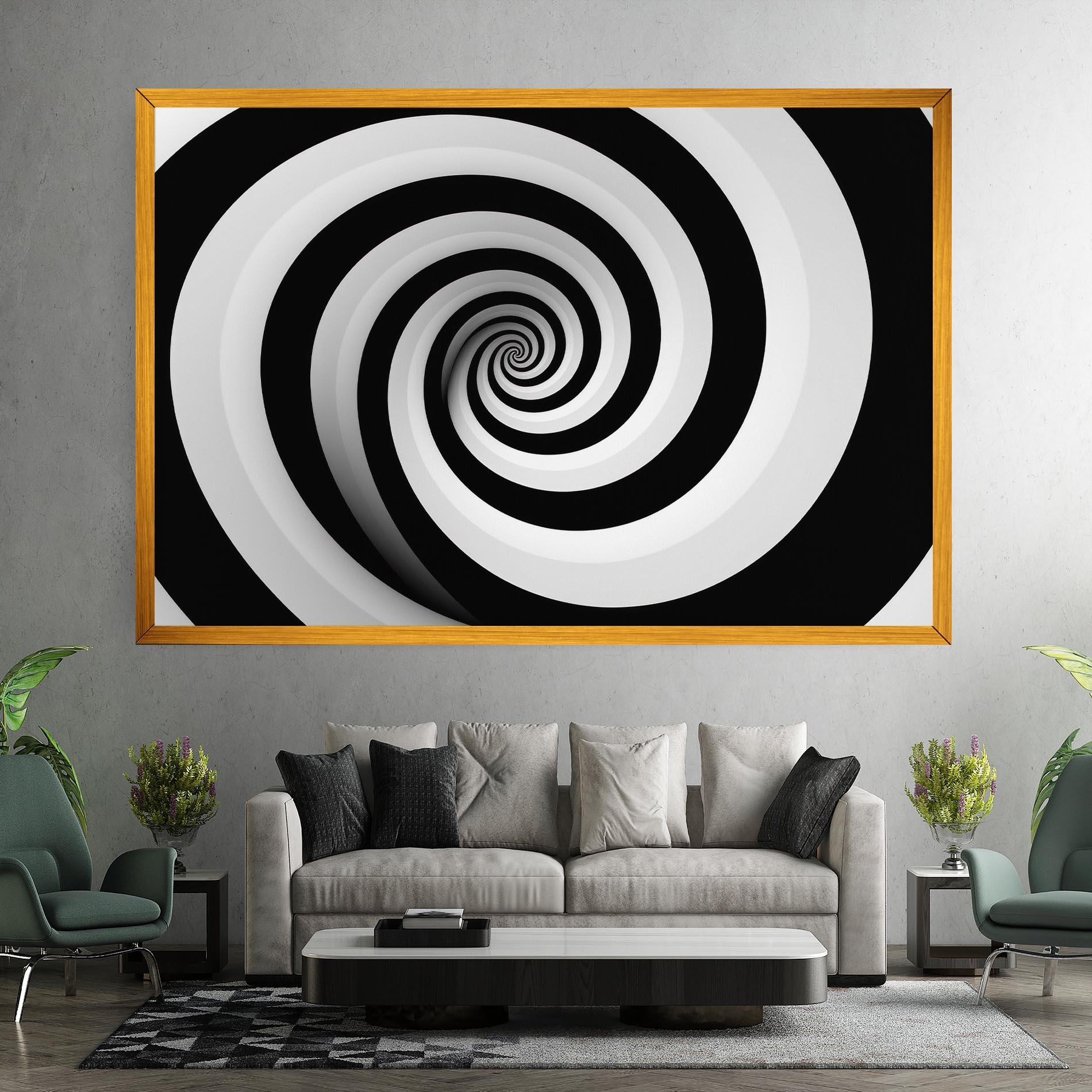 Tablou Canvas Black White Spiral mockup 7