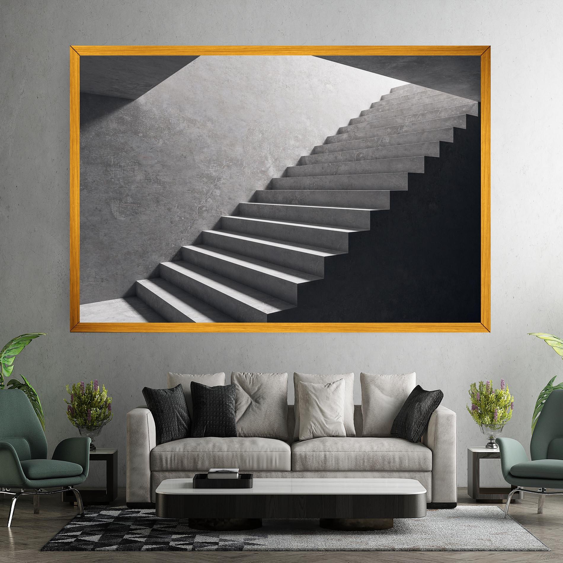 Tablou Canvas Concrete Stairs mockup 7