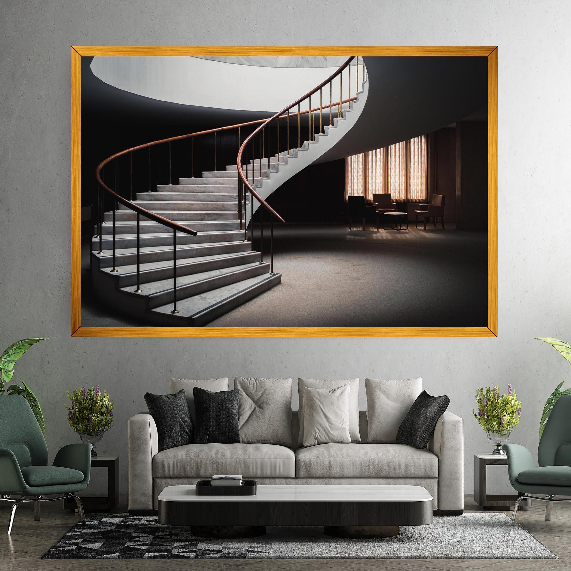 Tablou Canvas Dark Room Stairs mockup 7