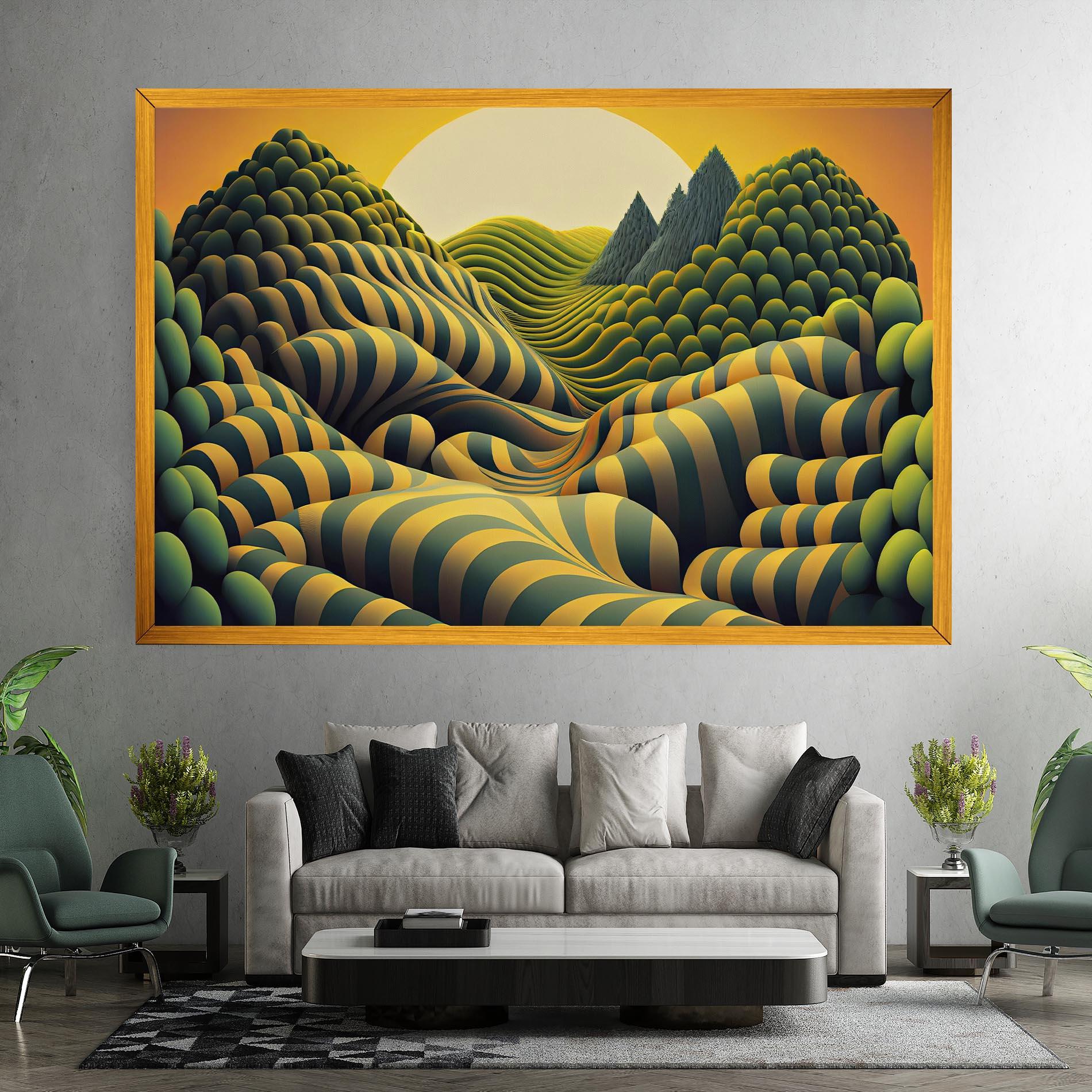 Tablou Canvas Green Yellow View mockup 7