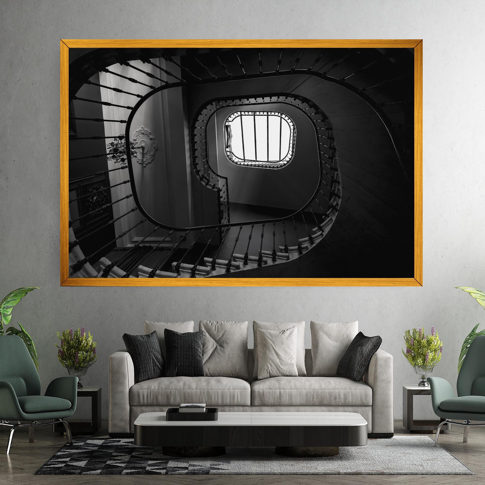 Tablou Canvas Greyscale Staircase mockup 7
