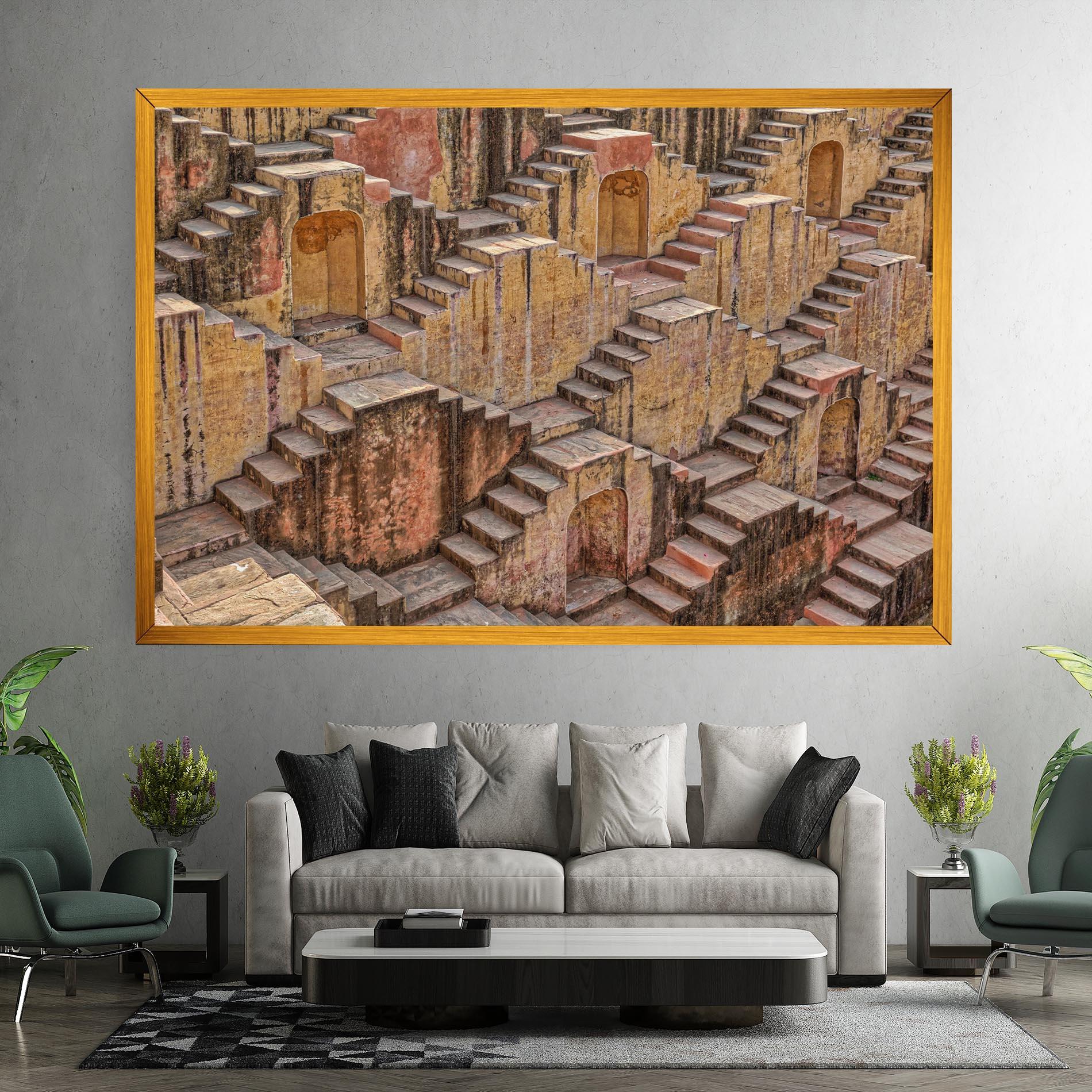 Tablou Canvas Old Brown Stairs mockup 7