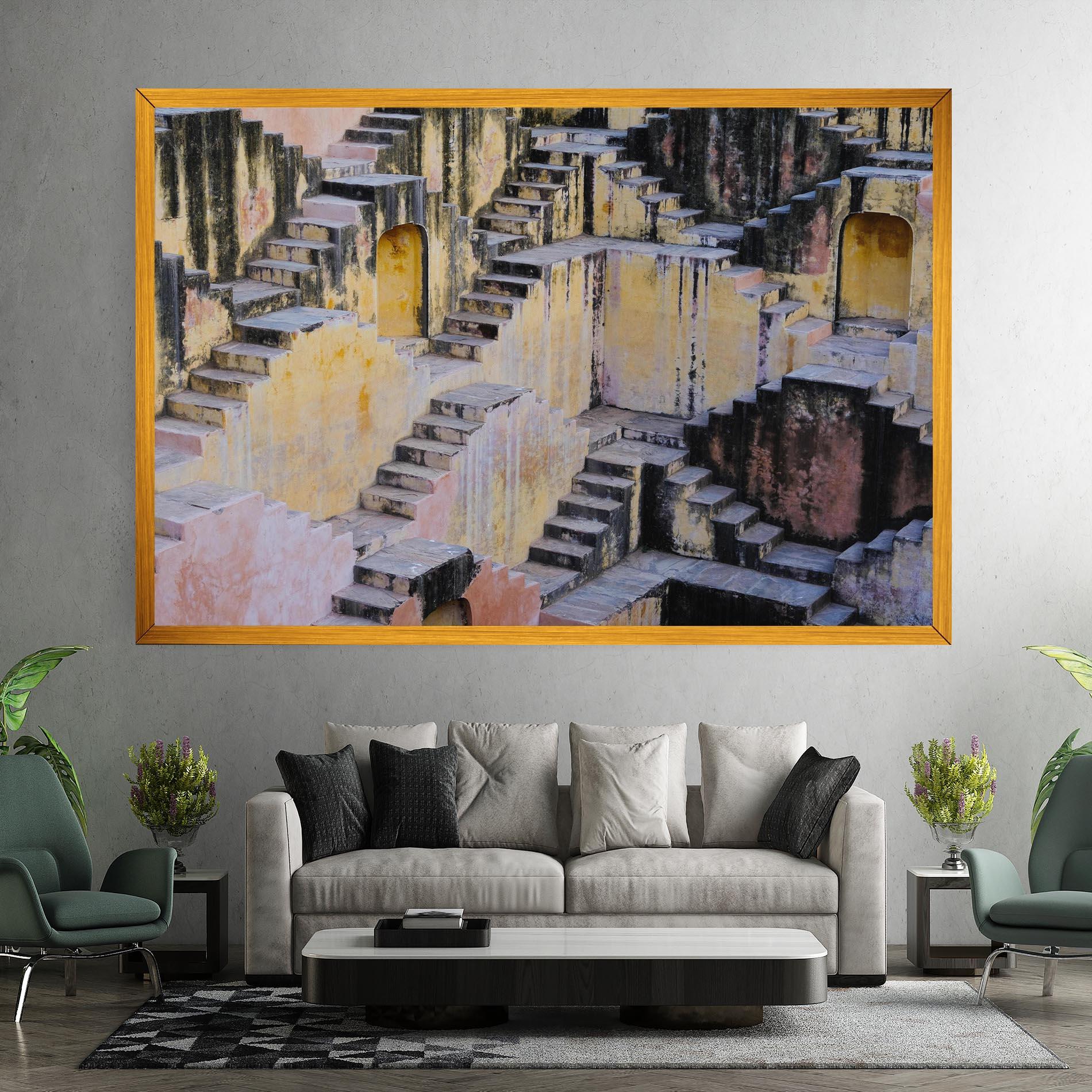 Tablou Canvas Old Yellow Stairs mockup 7
