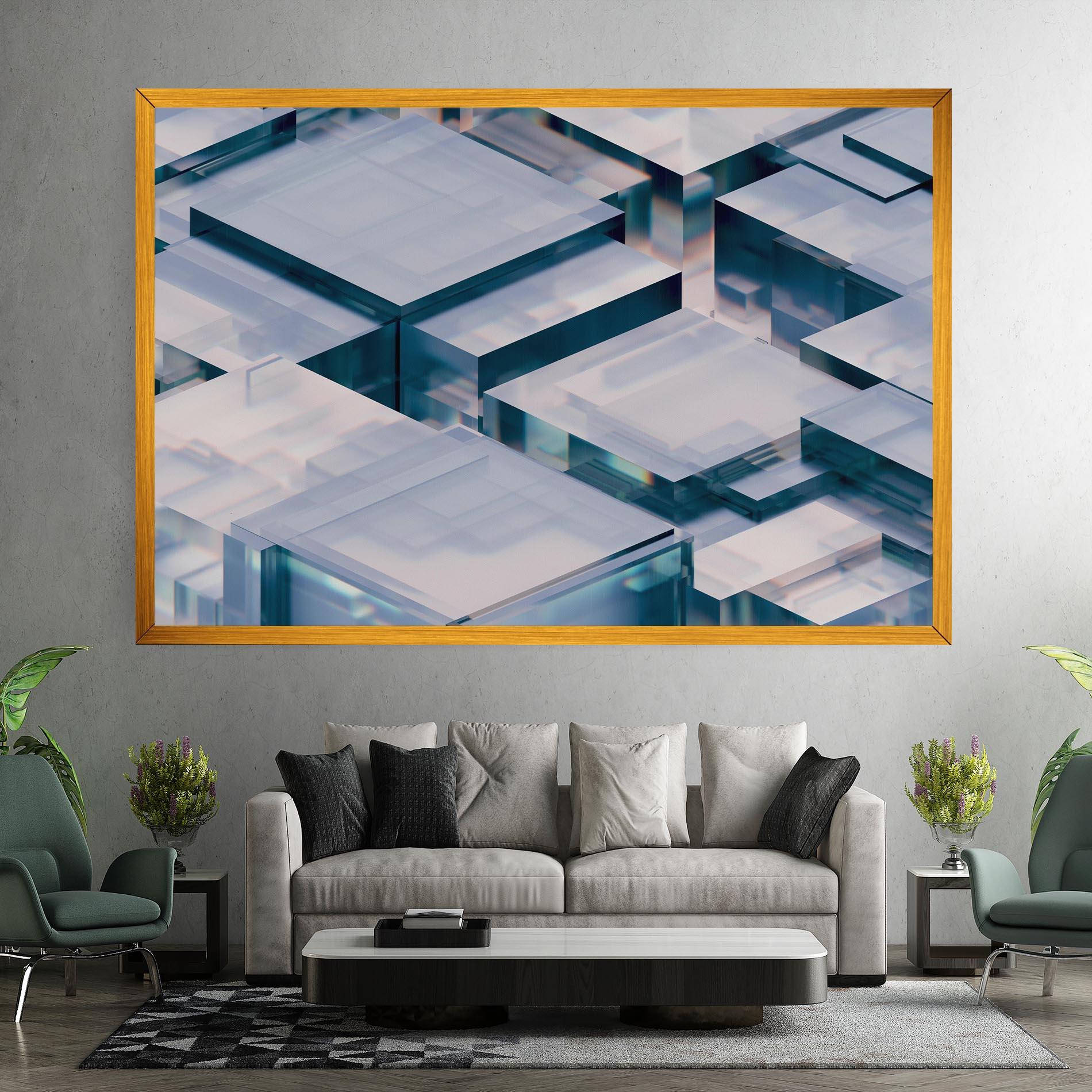 Tablou Canvas Square Glass mockup 7