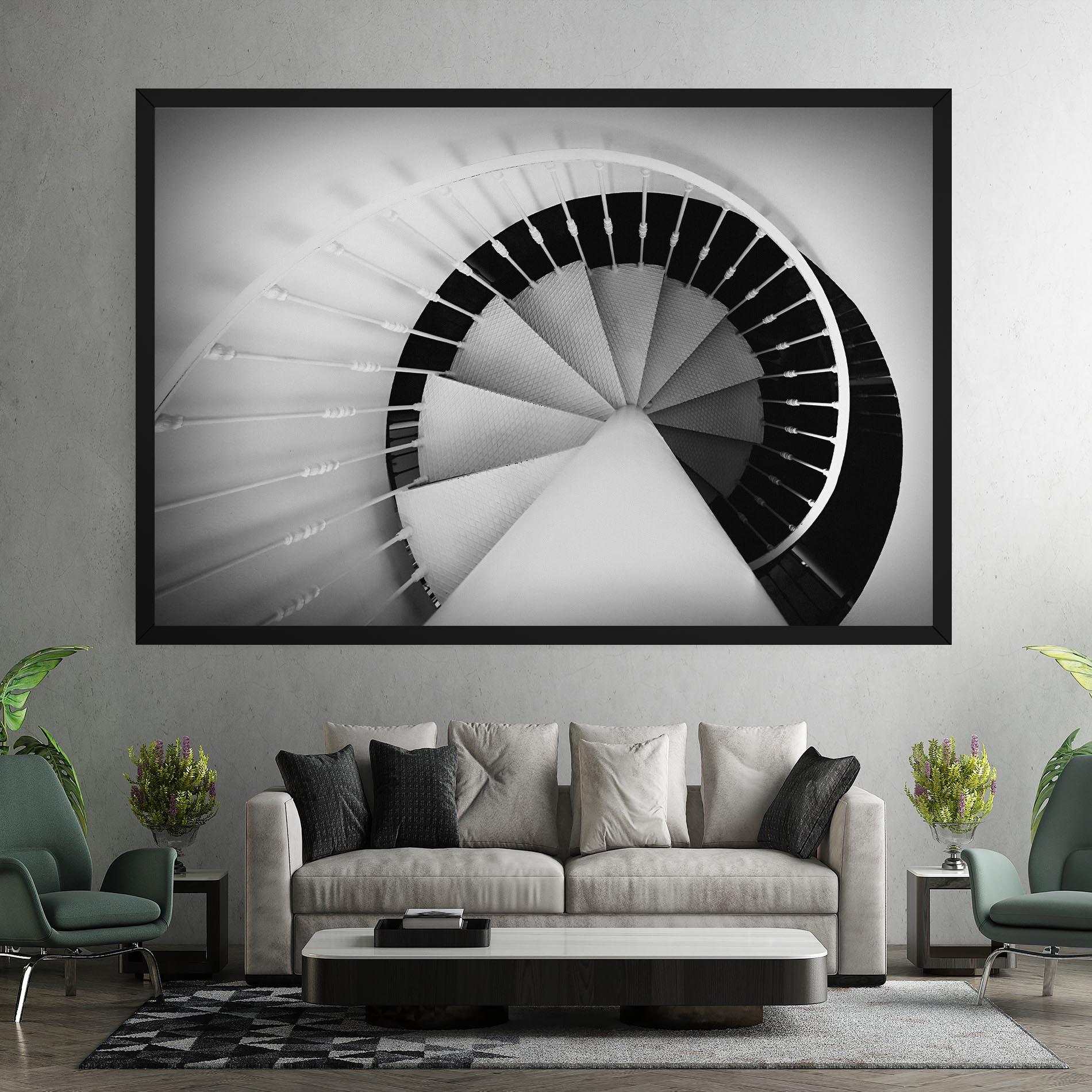 Tablou Canvas Black Circle Stairs mockup 7