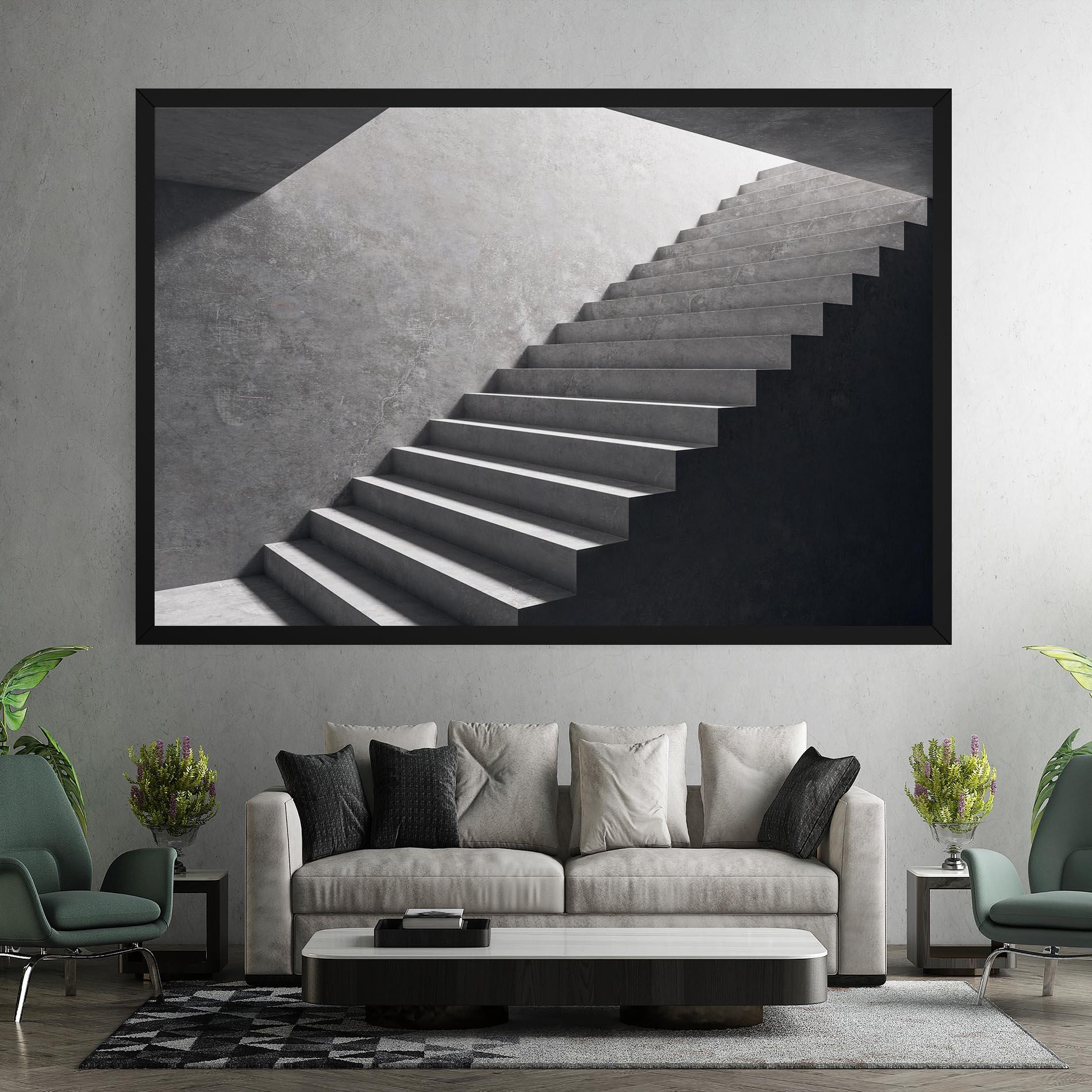 Tablou Canvas Concrete Stairs mockup 7