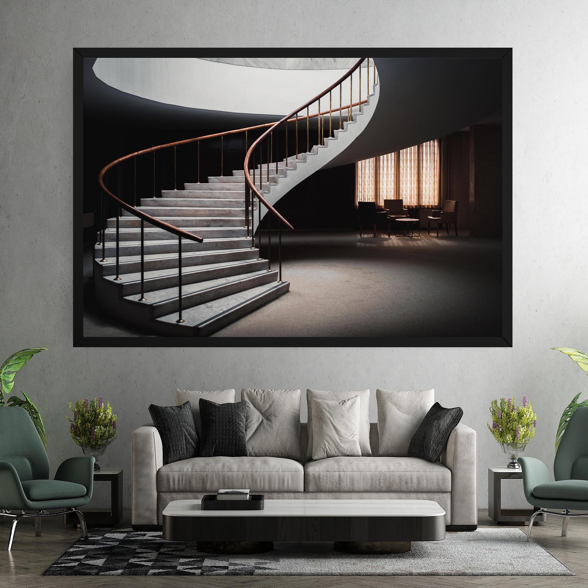 Tablou Canvas Dark Room Stairs mockup 7