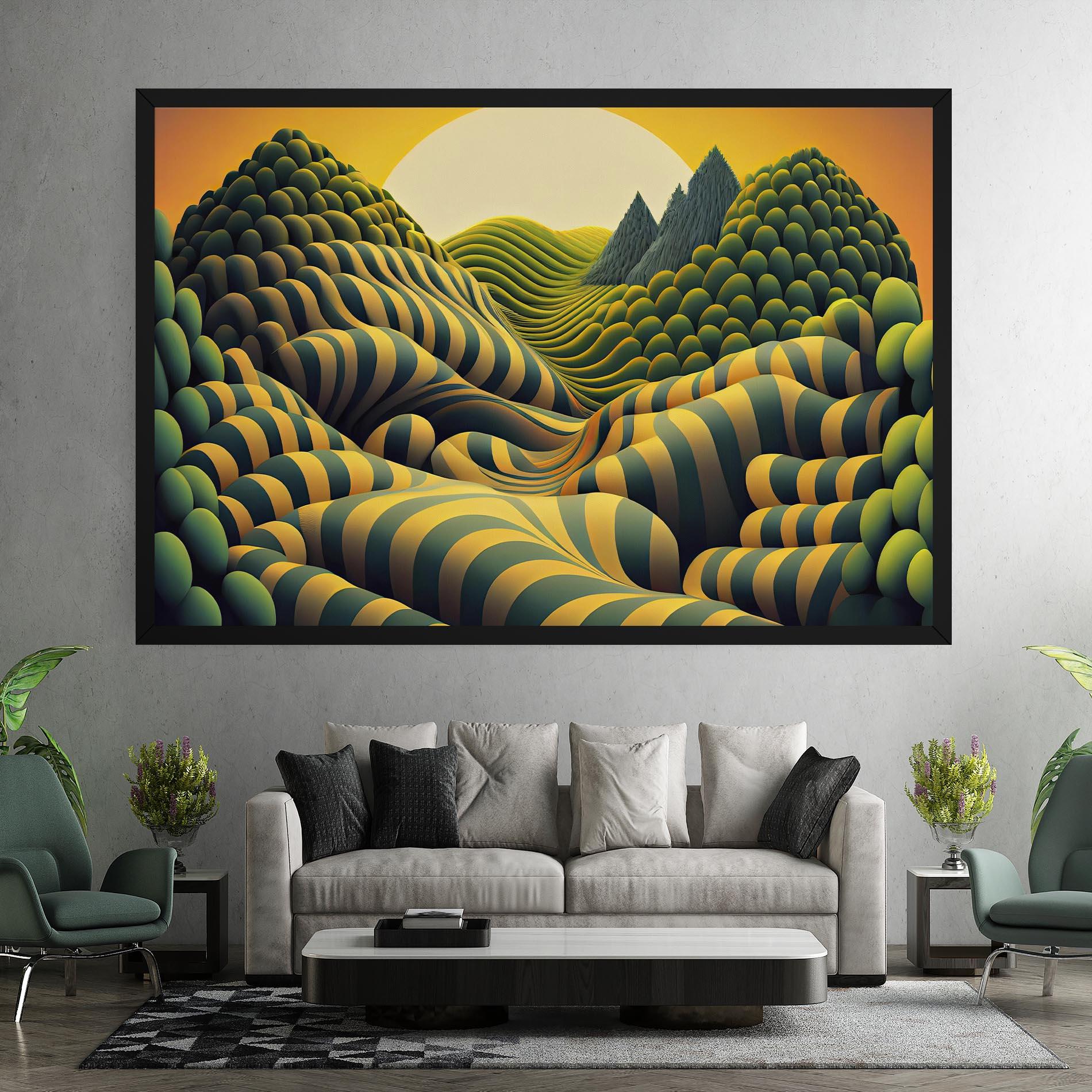 Tablou Canvas Green Yellow View mockup 7