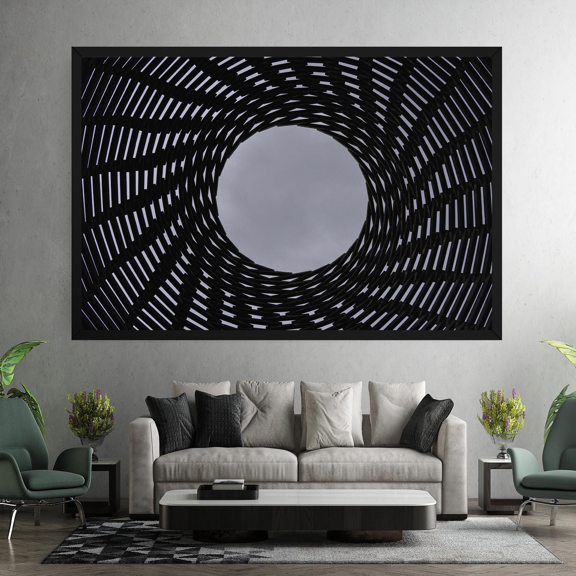 Tablou Canvas Grey Circle Lines mockup 7