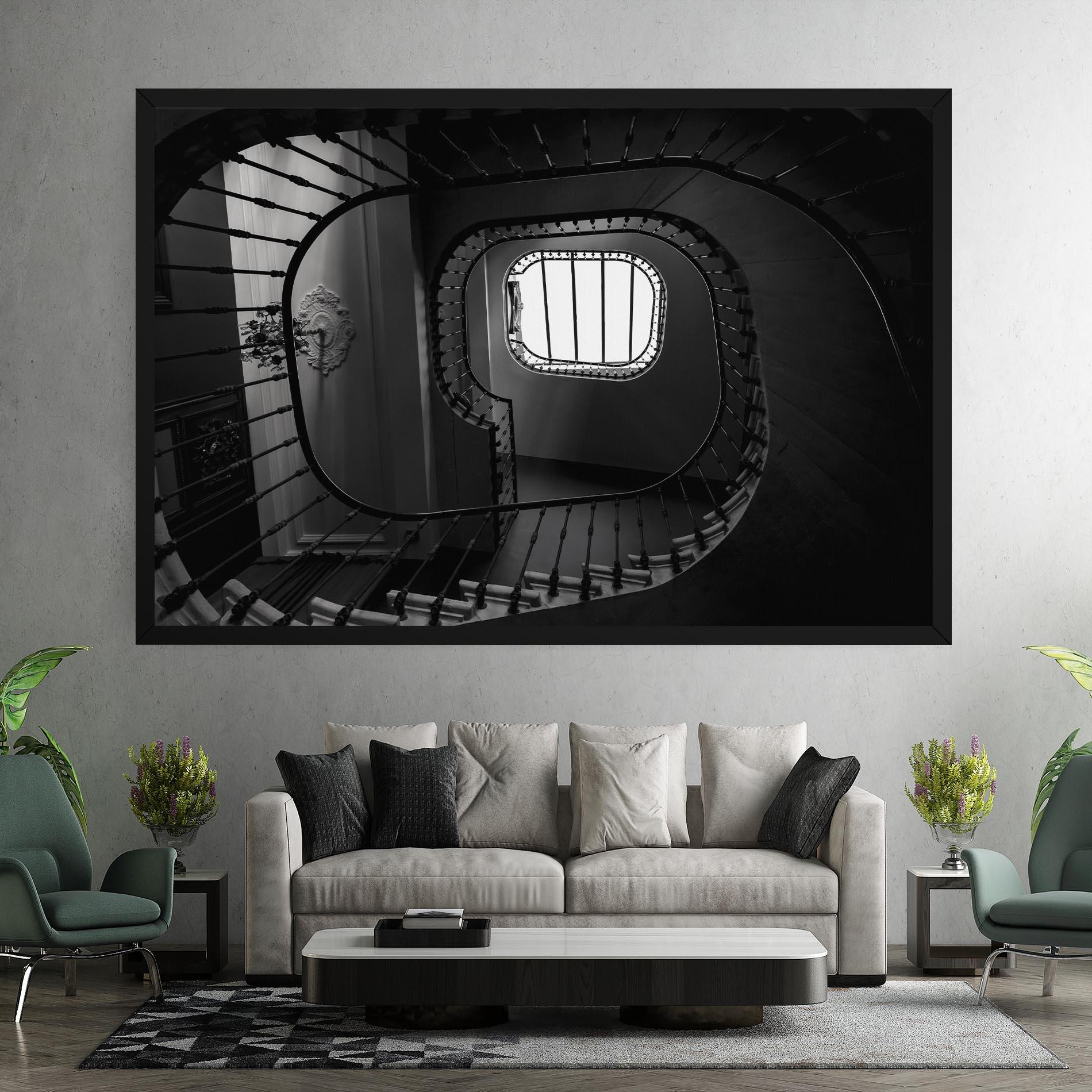 Tablou Canvas Greyscale Staircase mockup 7